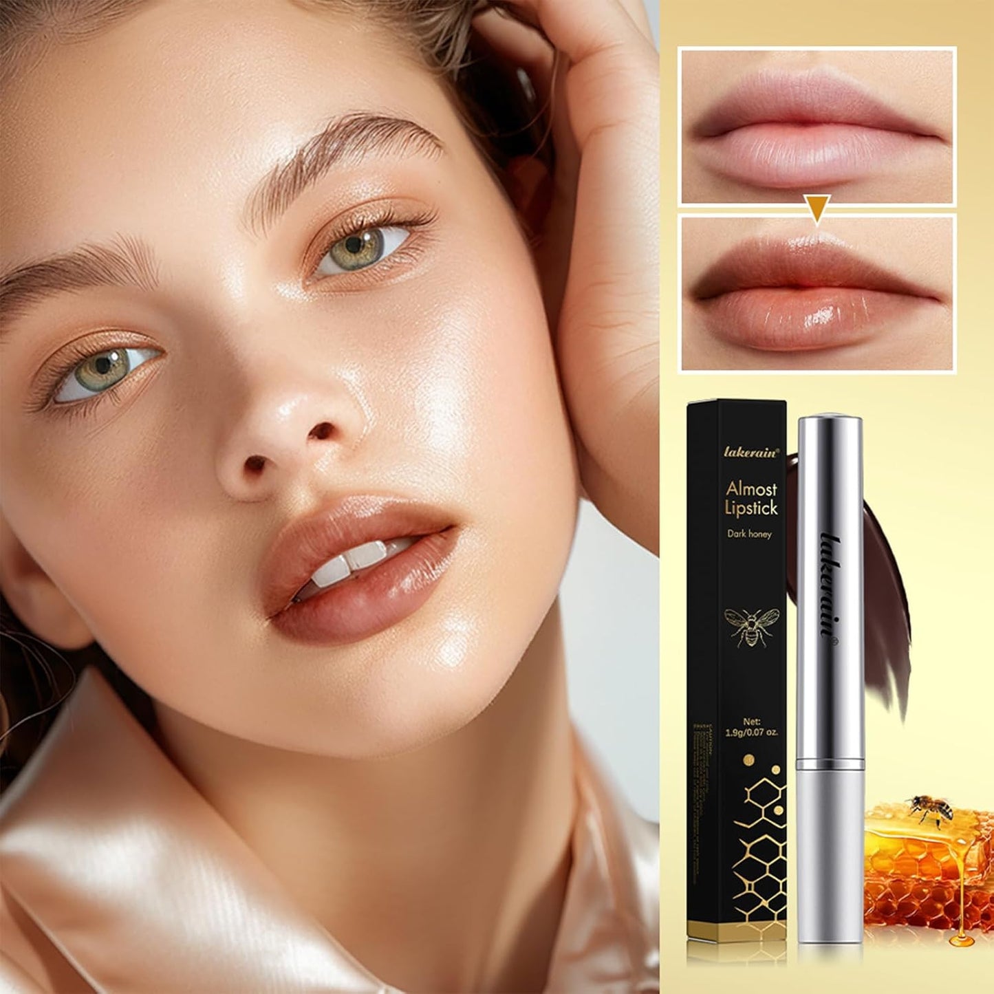2PCS Honey Lipstick Tinted Lip Balm - Sheer Hydrating Lipstick for All Skin Tone