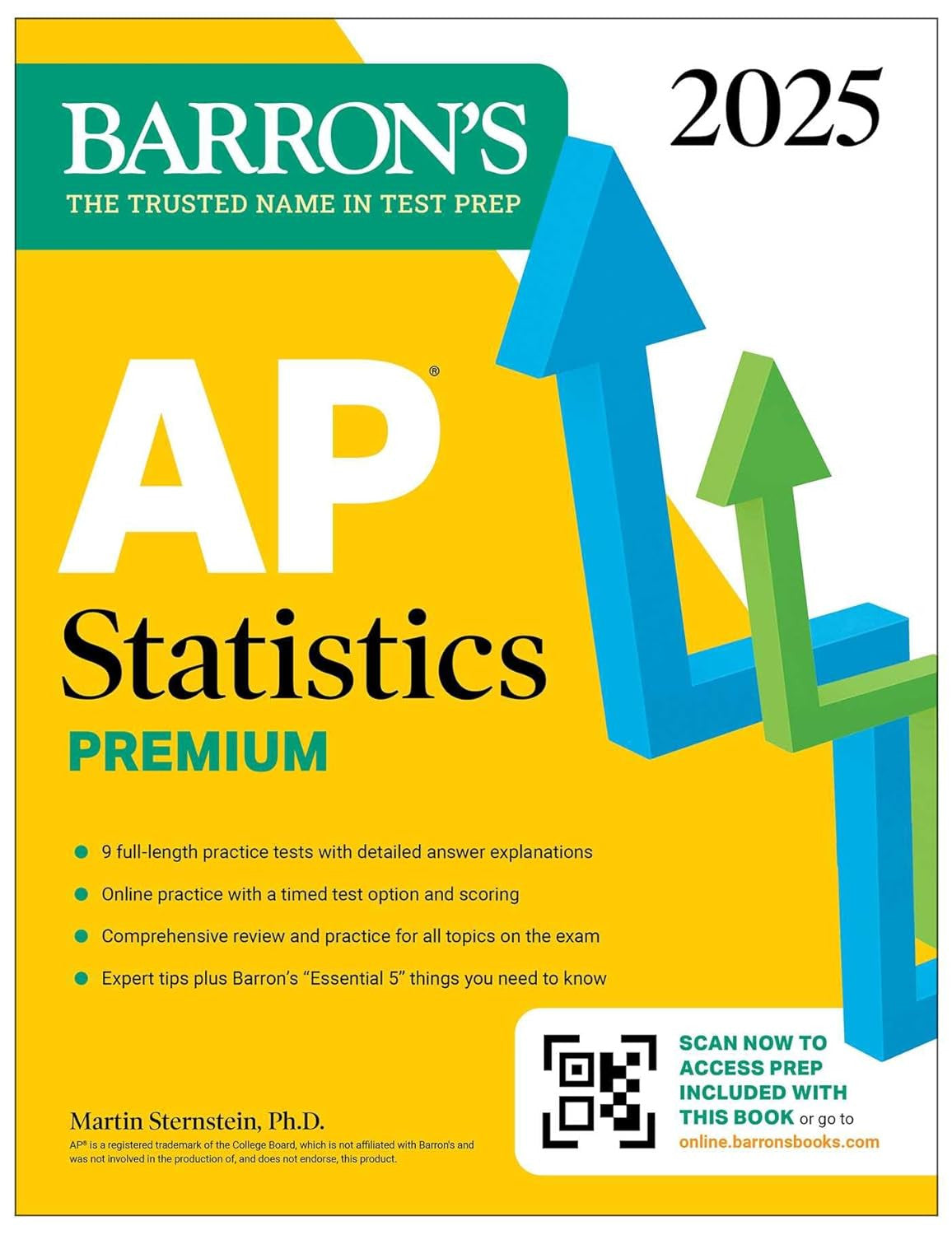 AP Statistics Premium, 2025: Prep Book with 9 Practice Tests + Comprehensive Rev