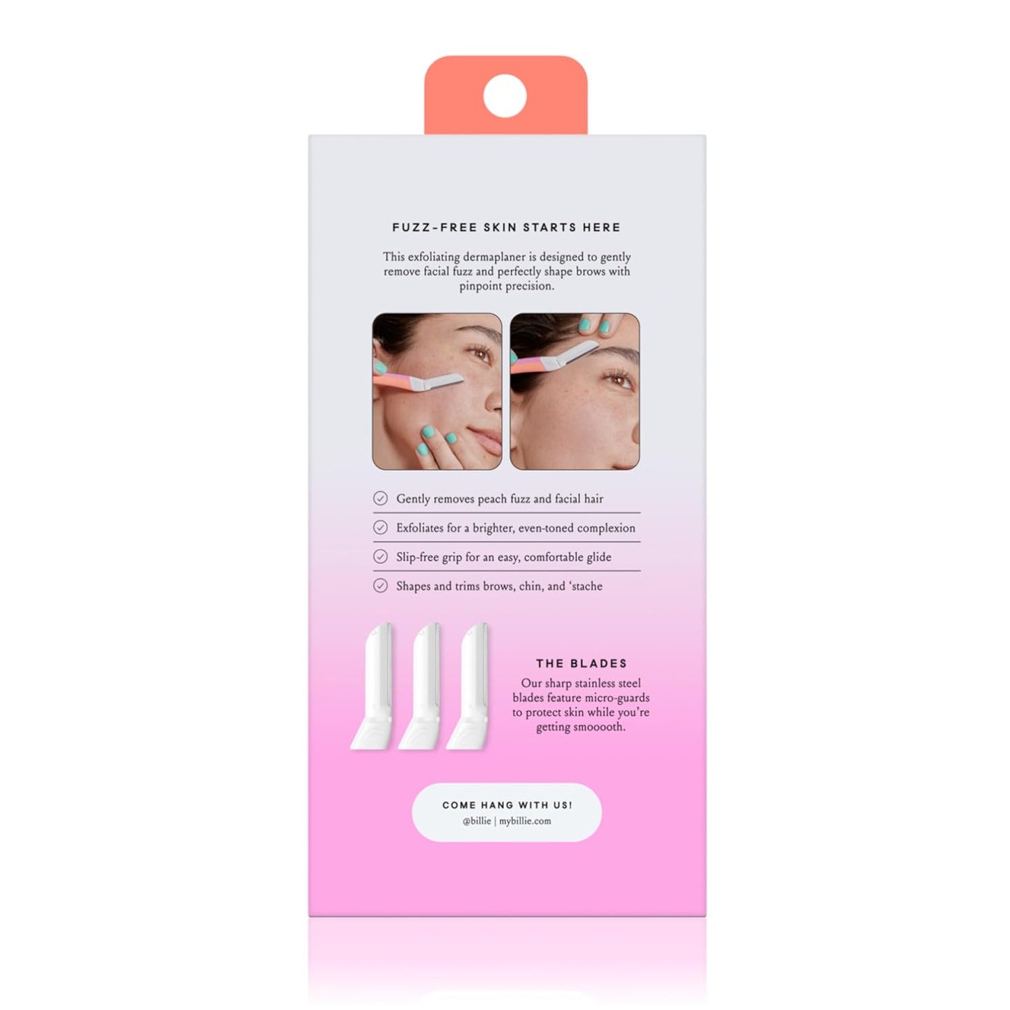 - Dermaplane Starter Kit - Reusable Handle + 3 Refill Blades - Remove Facial Hai