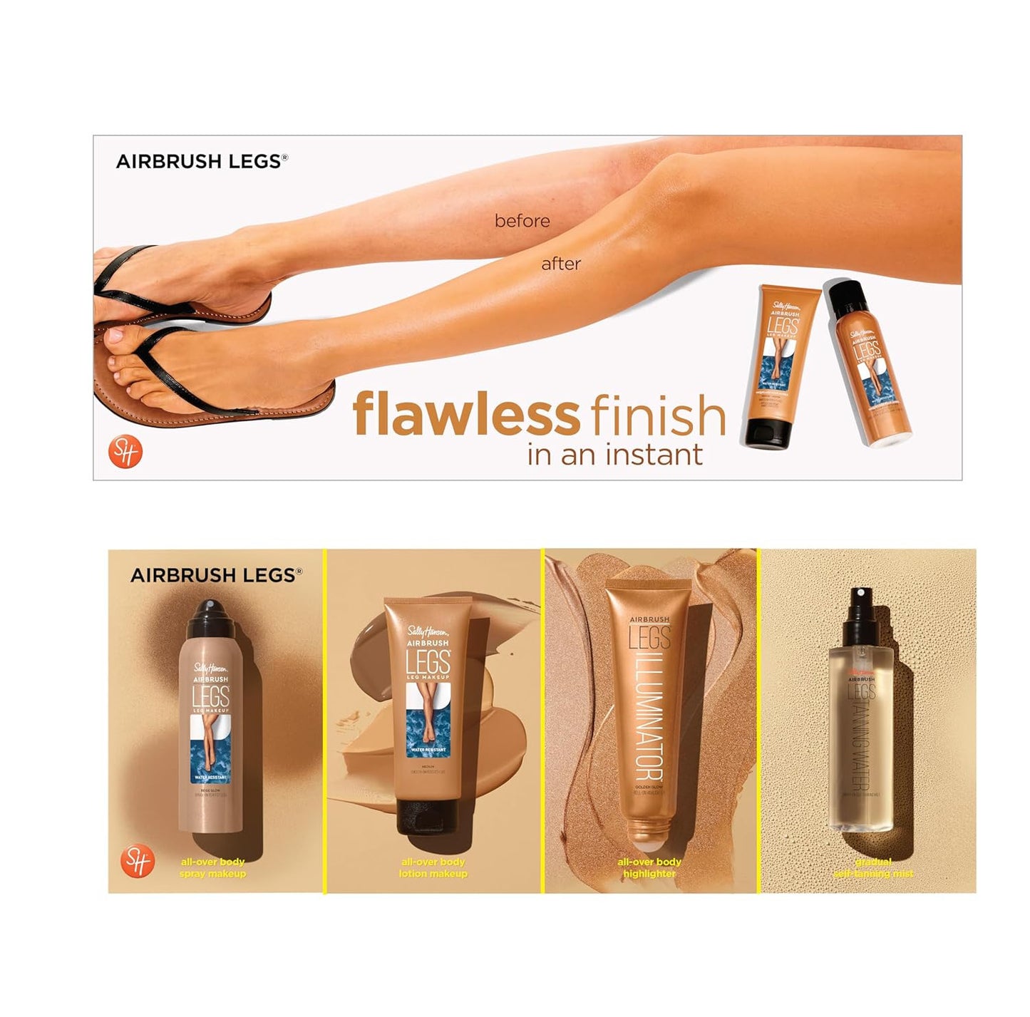 Airbrush Legs®, Leg Spray-On Makeup, Light Glow, Easy Application, Flawless Look