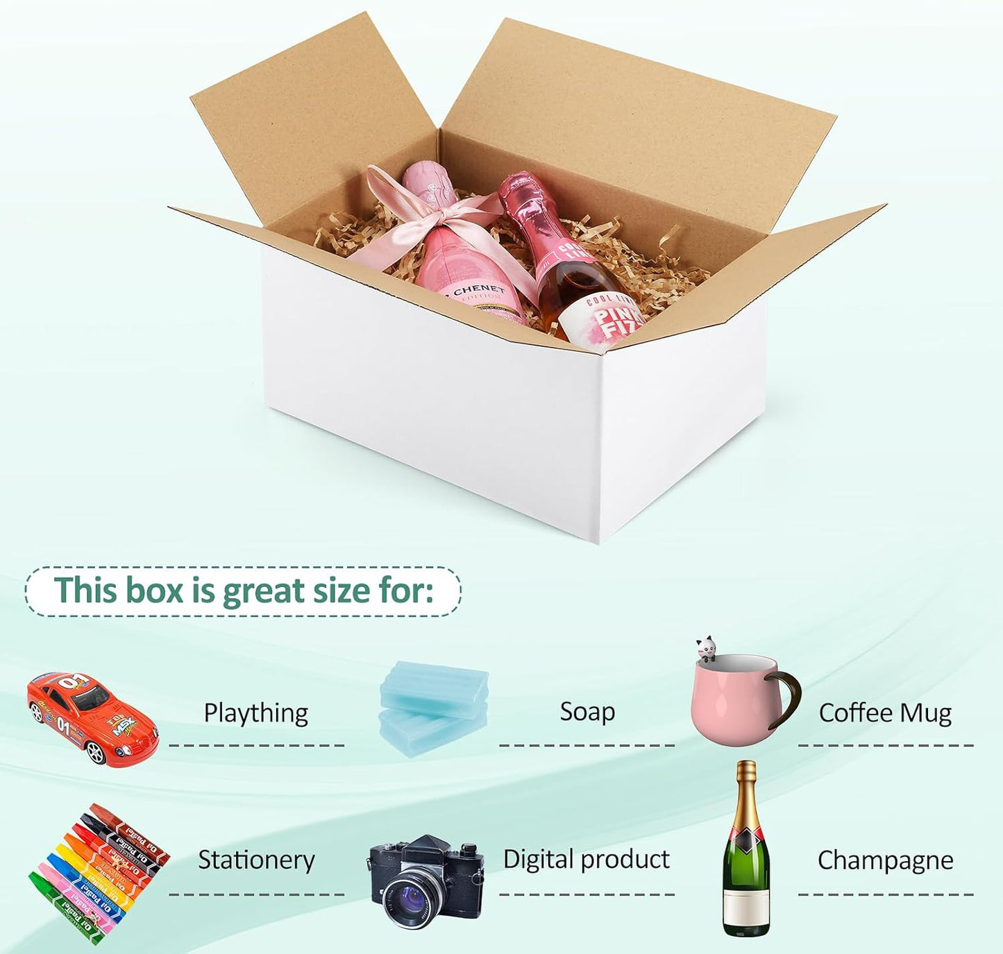 10X7X5-Small-Shipping-Boxes-30-Pack-White-Corrugated-Box-Mailers, Cardboard Boxe