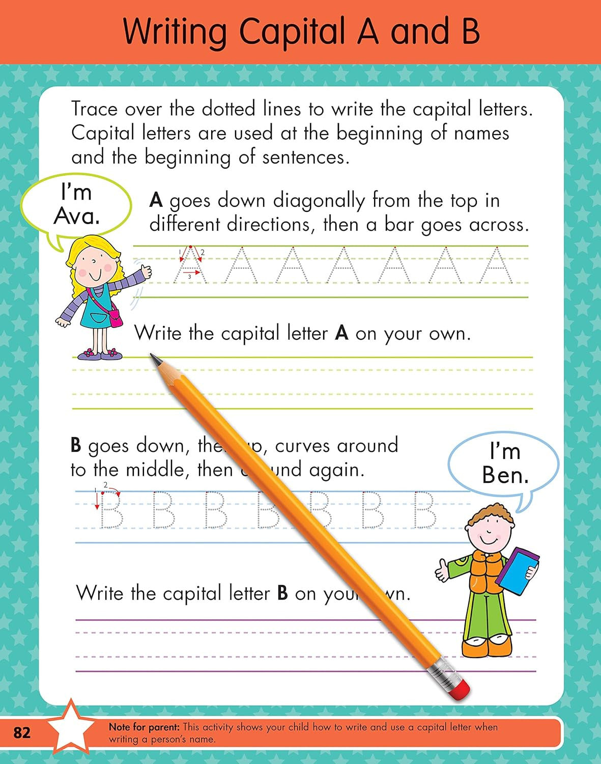 Writing Workbook for Ages 4-7 with 75+ Handwriting Activities, Pencil Control, L
