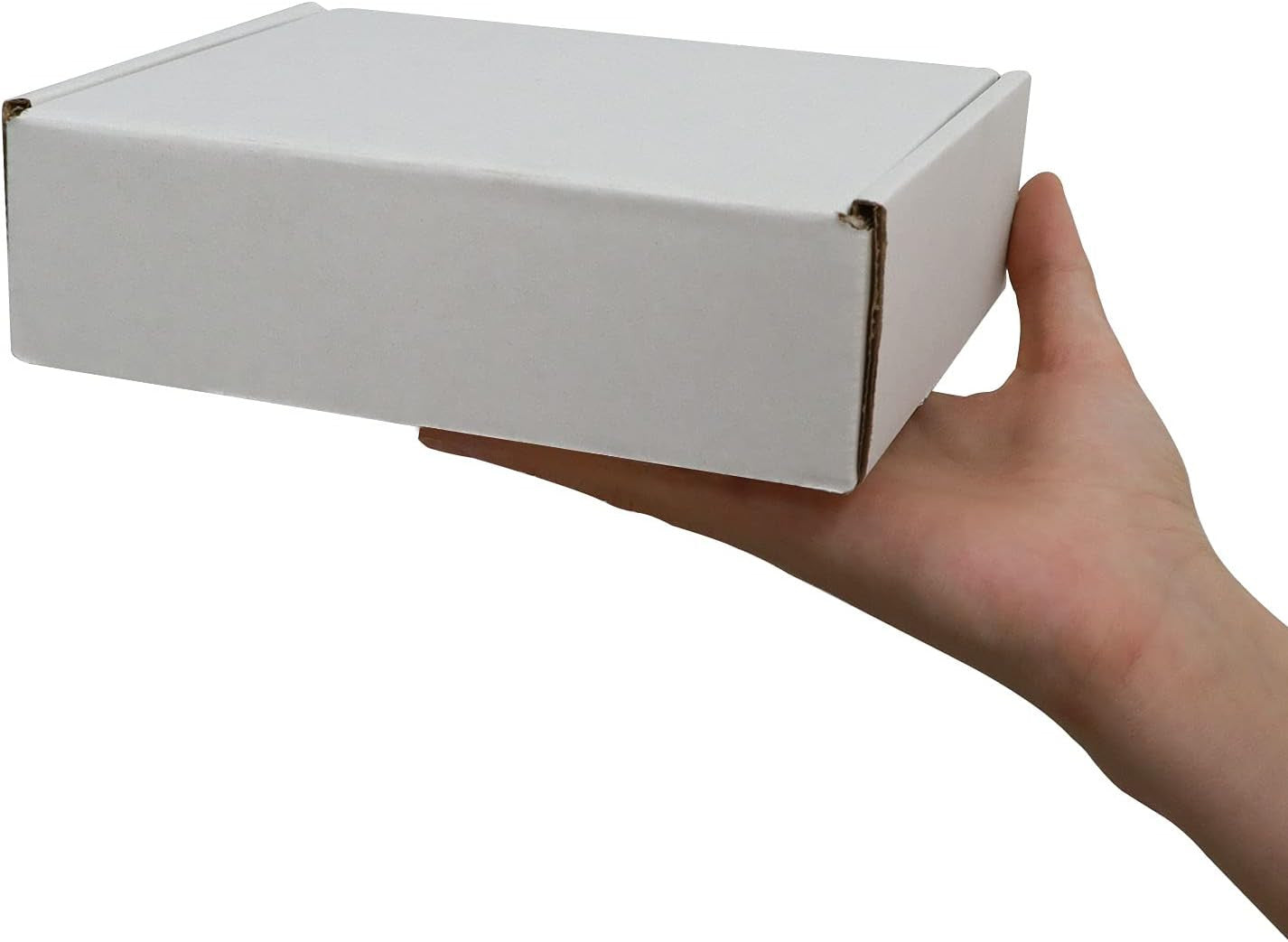 7X5X2 Inches Shipping Boxes Set of 25, White Small Corrugated Cardboard Box, Mai