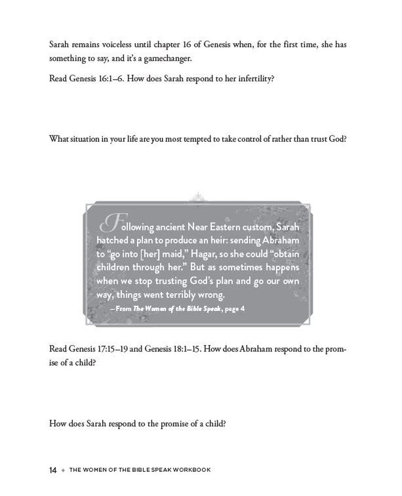 The Women of the Bible Speak Workbook: the Wisdom of 16 Women and Their Lessons