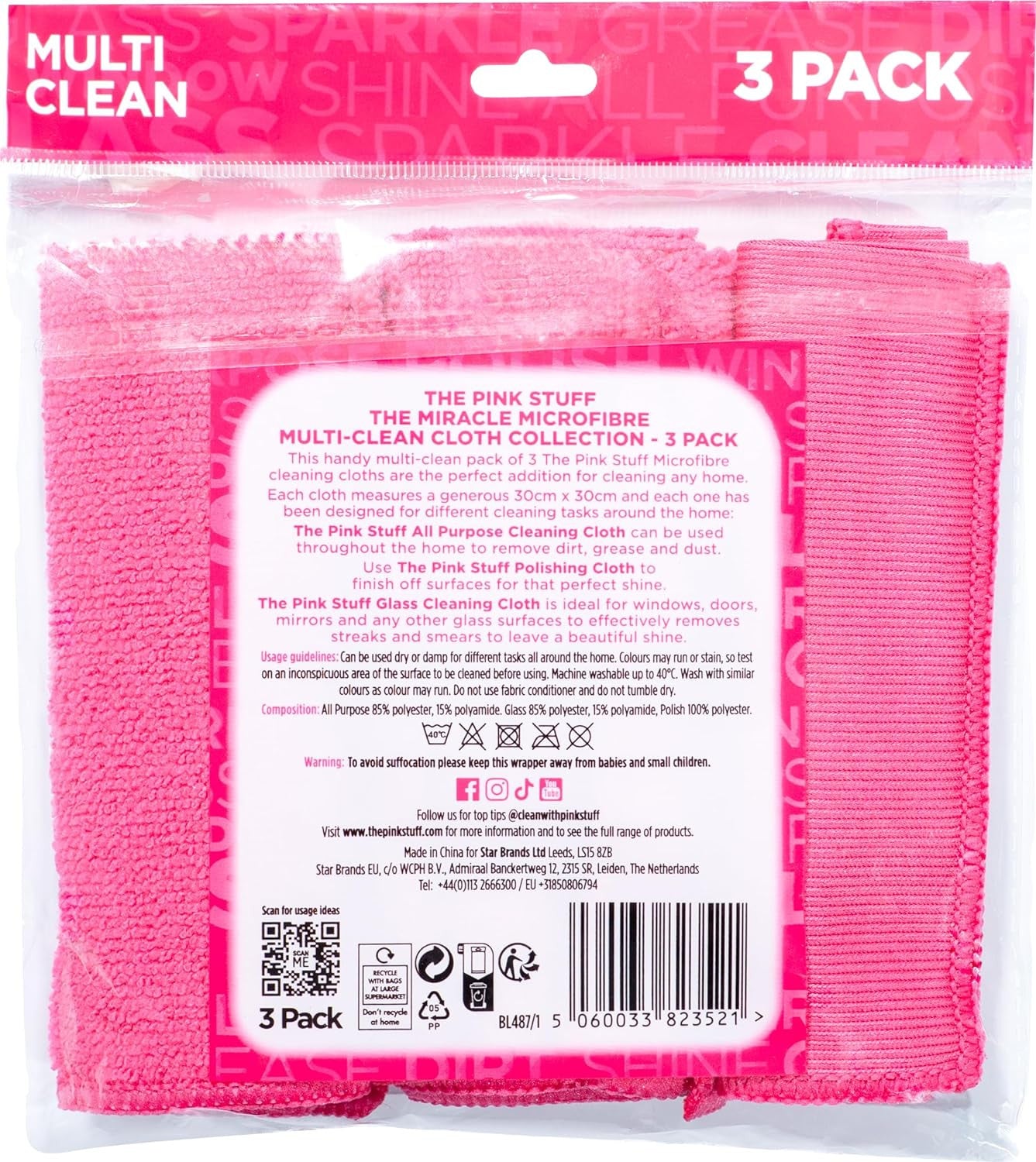 – the Pink Stuff – Miracle Microfibre Cloth Collection 3 Pack