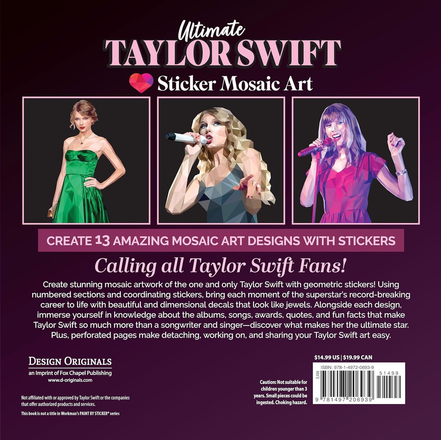 Ultimate Taylor Swift Sticker Mosaic Art: 13 Fearless Mosaic Art Designs & Fun F