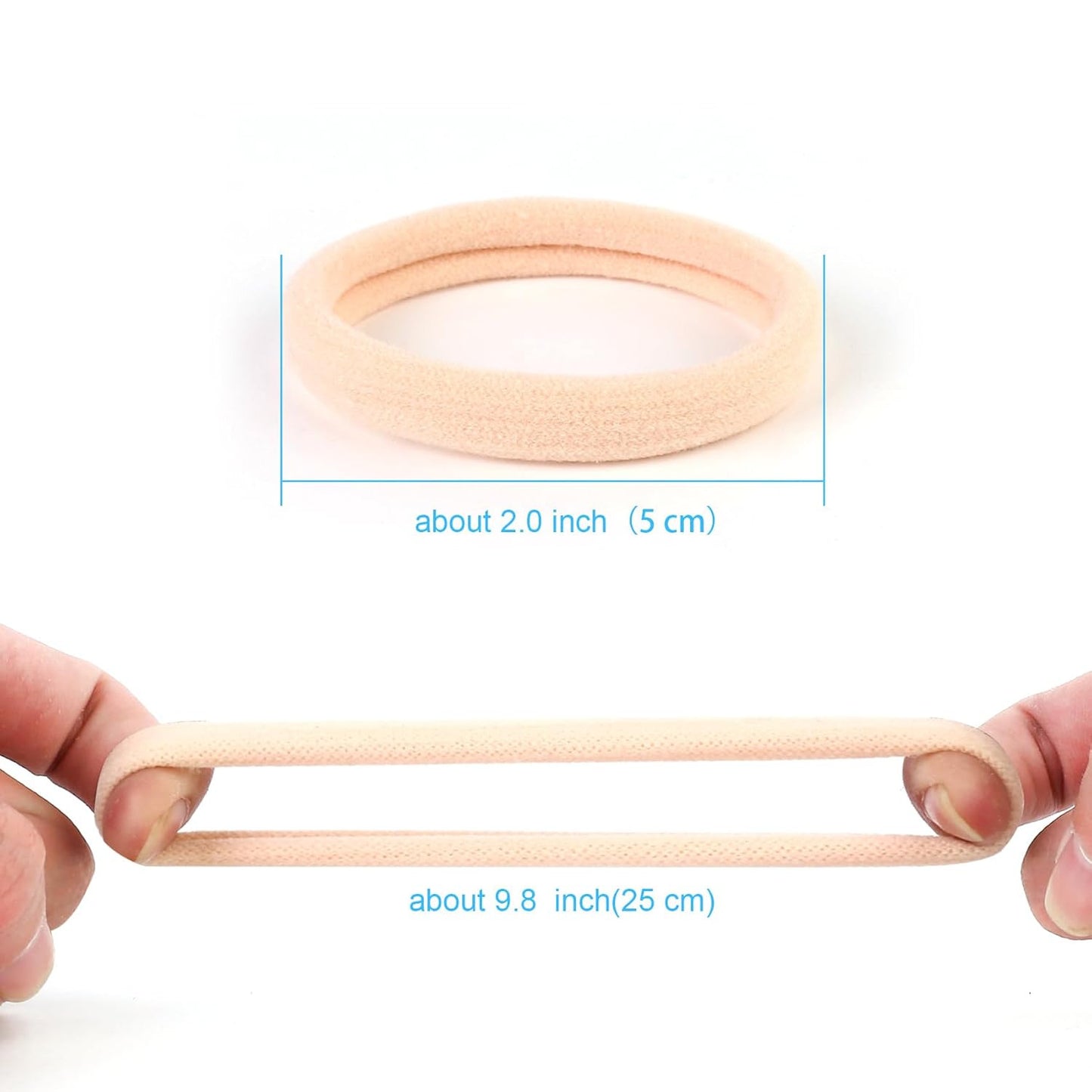 50PCS Large Blonde Hair Ties, Seamless Hair Bands, Soft Elastic Hair Ponytail Ho