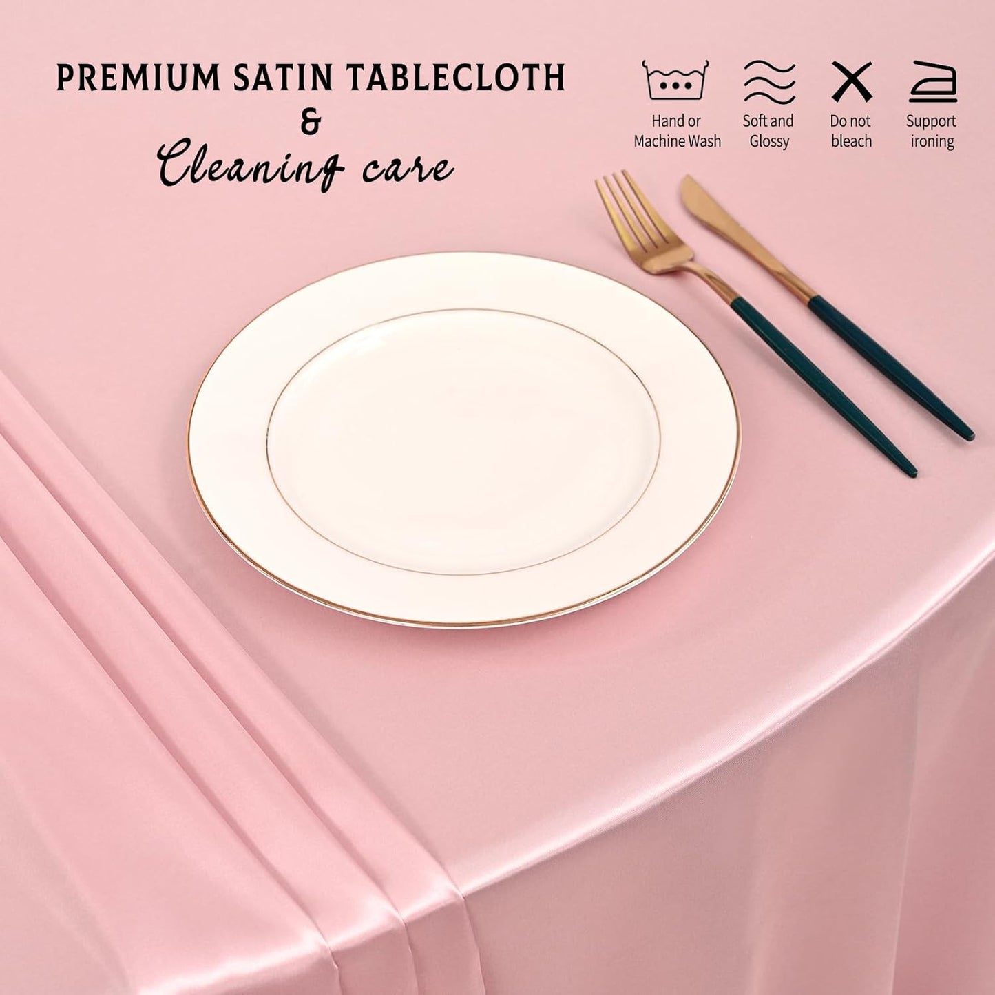 6 Packs Satin Tablecloth 120 Inch Rose Gold round Table Cloth Silk Tablecloth Sm