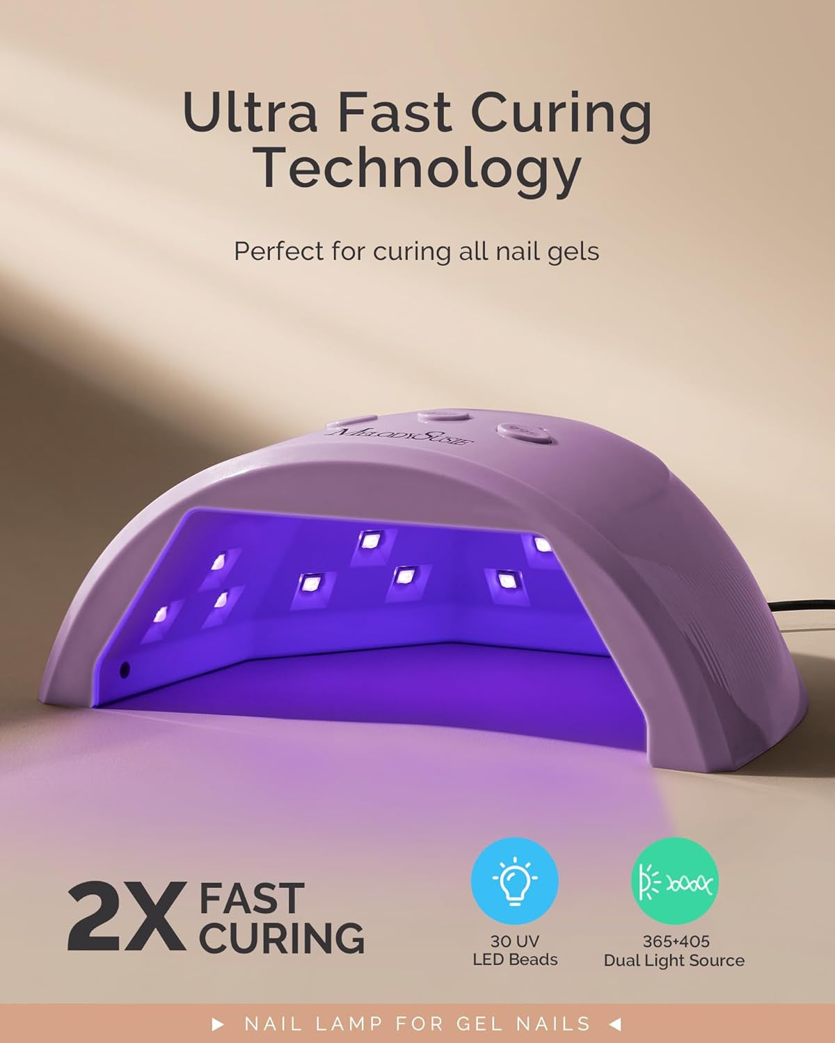 UV Nail Lamp, Plus30F UV Light for Gel Nails LED Nail Dryer with 3 Timer, Smart