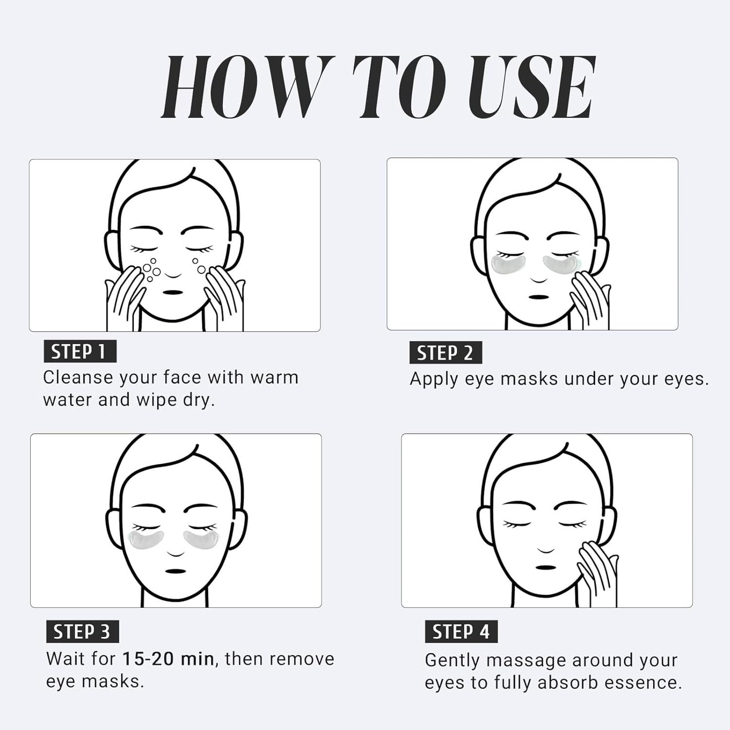 Under Eye Patches with Collagen and Peptide Eye Mask for Dark Circles and Puffin