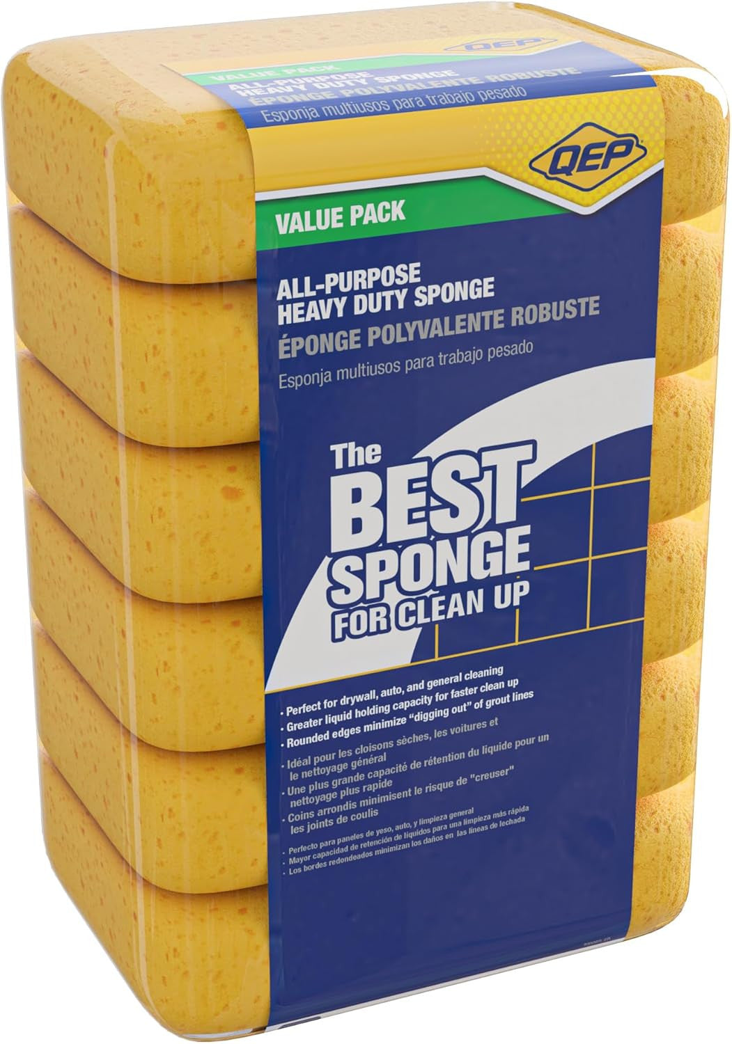 70005Q-6D 7.5 Inch X 5.5 Inch X 1.875 Inch Grouting, Cleaning and Washing Sponge