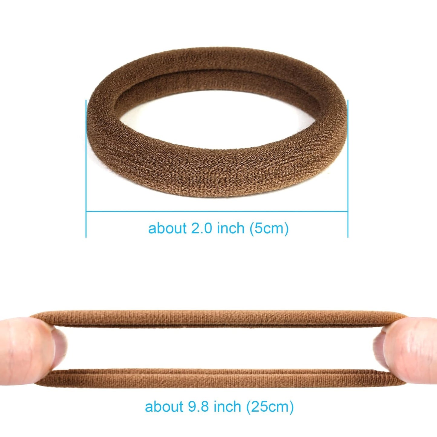 50PCS No Damage Hair Ties for Women, Cotton Elastic Hair Bands, Soft Ponytail Ho