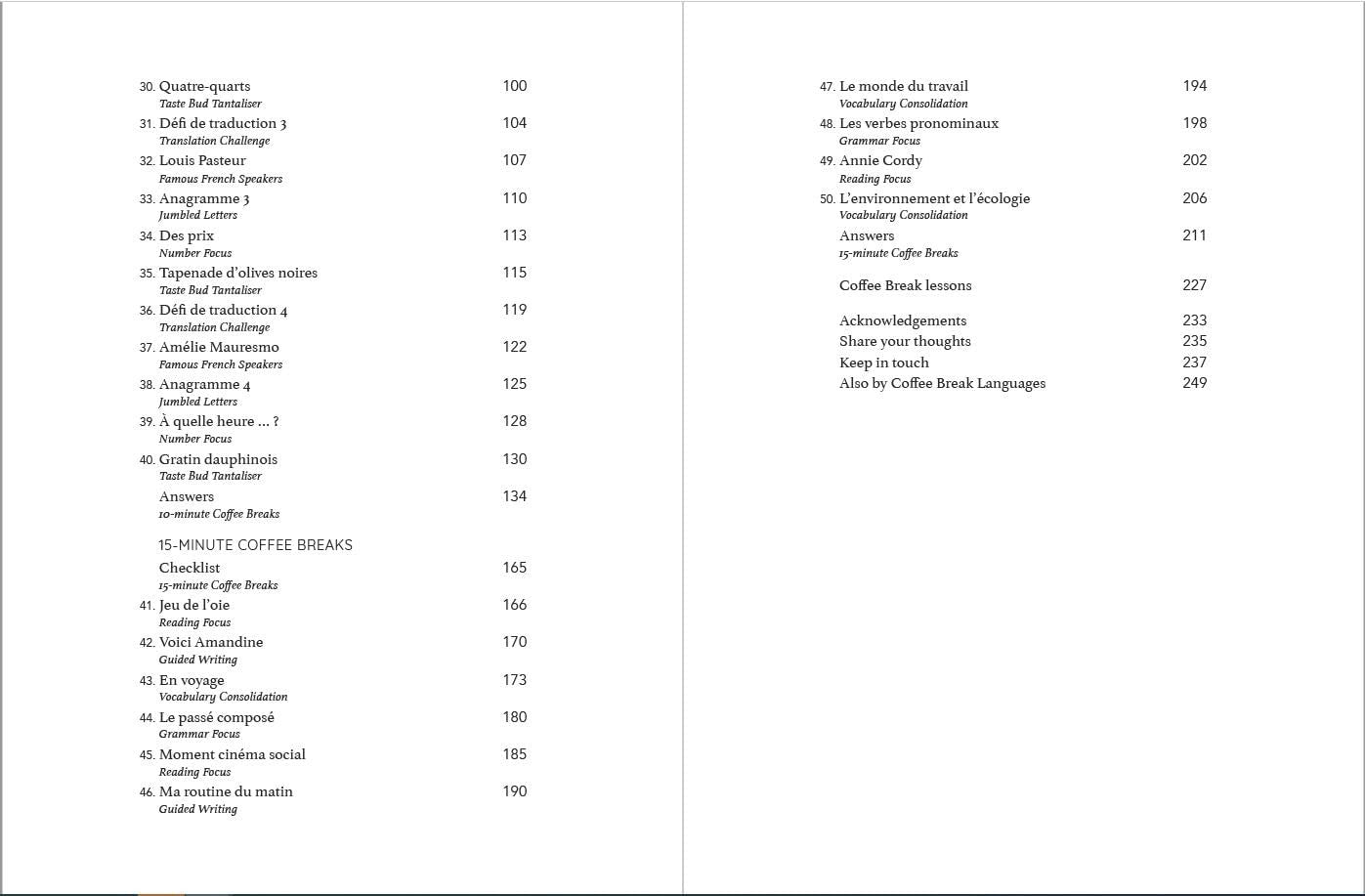 50 French Coffee Breaks: Short Activities to Improve Your French One Cup at a Ti