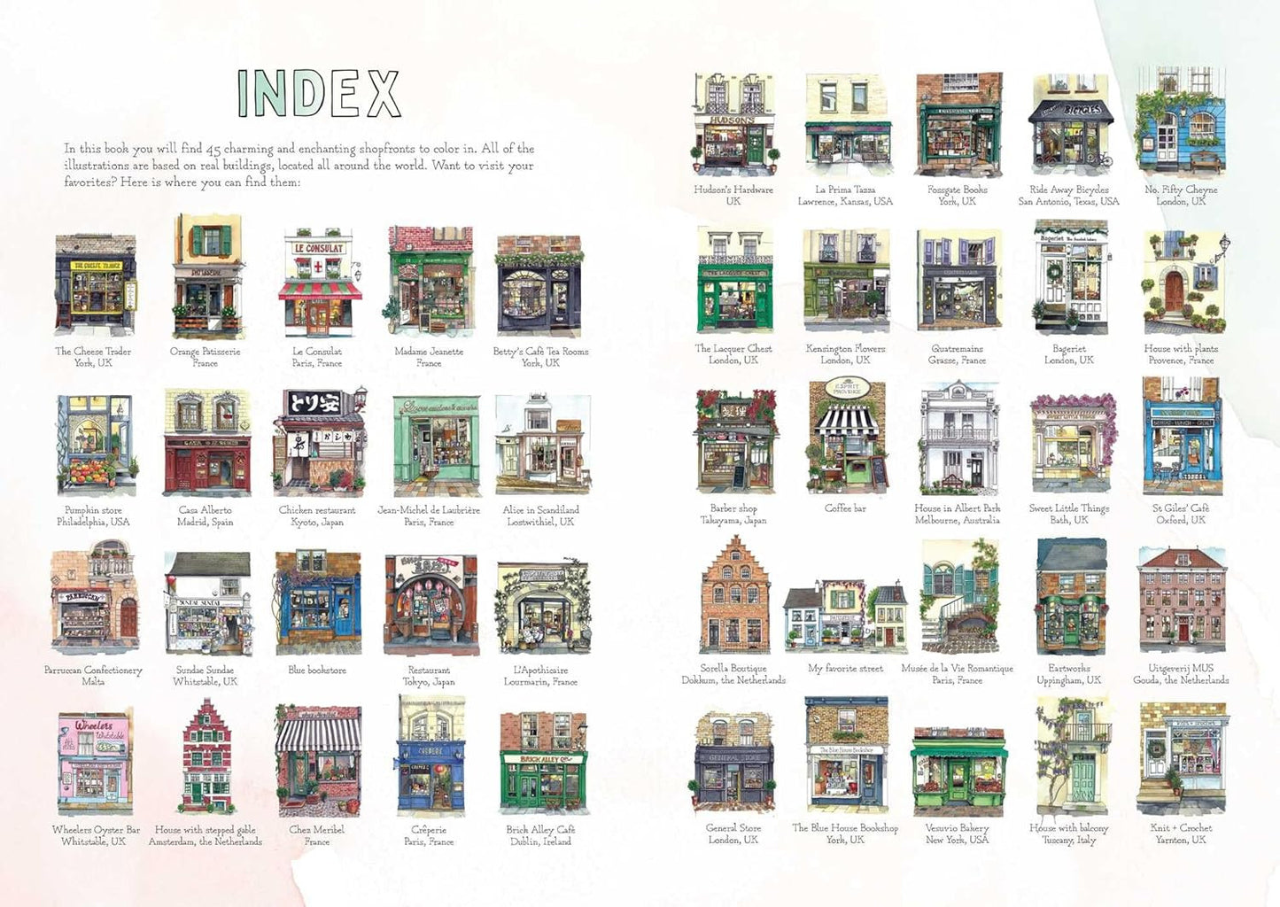 Urban Anna Coloring Book: Enchanting Shopfronts from around the World