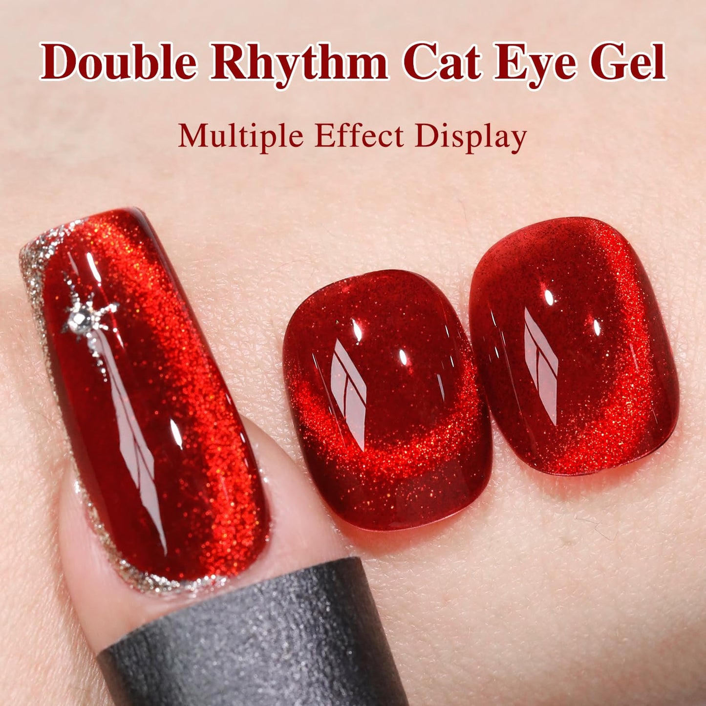 0.5 OZ Cat Eye Gel Polish with Magnet 15ML Holographic Glitter Shimmer Transluce