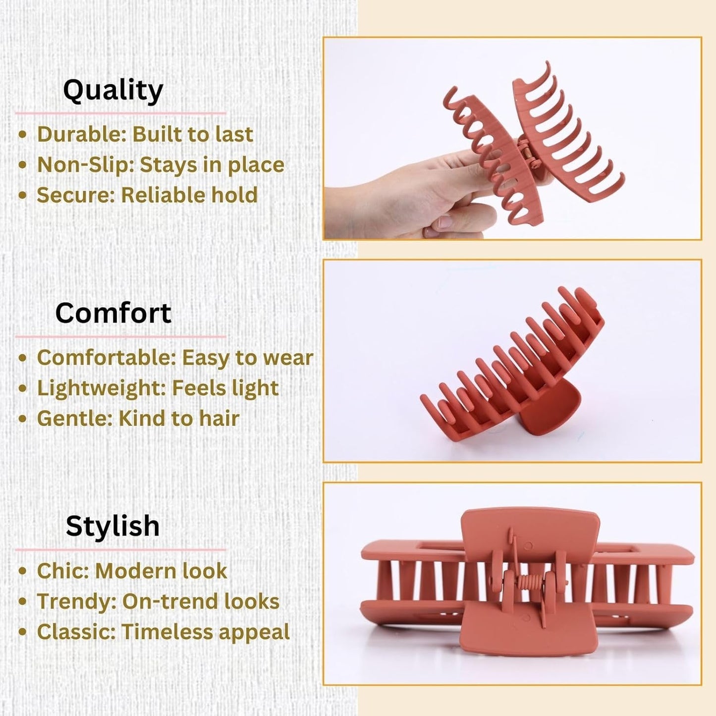 8 Pack Hair Clips for Women 4.3 Inch Large Hair Claw Clips for Women Thin Thick