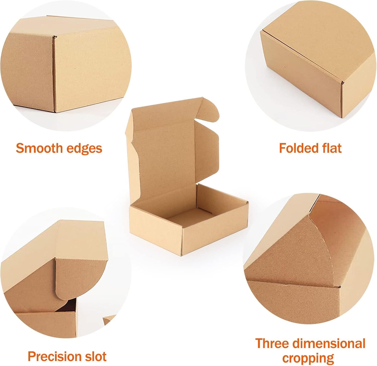7X5X2 Inch Shipping Boxes Bulk 50 Pack Brown, Tab Lock Tuck Top Mailer Boxes for