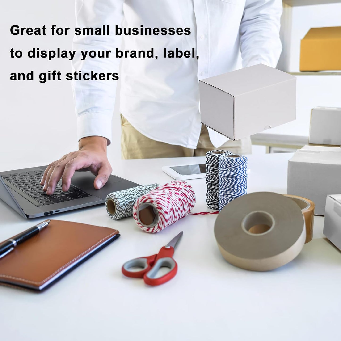 7X5X4 Inch Shipping Boxes Pack of 50, White Small Corrugated Cardboard Box for M
