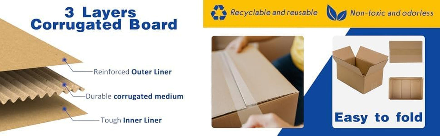 25 Packs Small Shipping Boxes 7X5X4 Inches, Kraft Corrugated Cardboard Boxes, fo