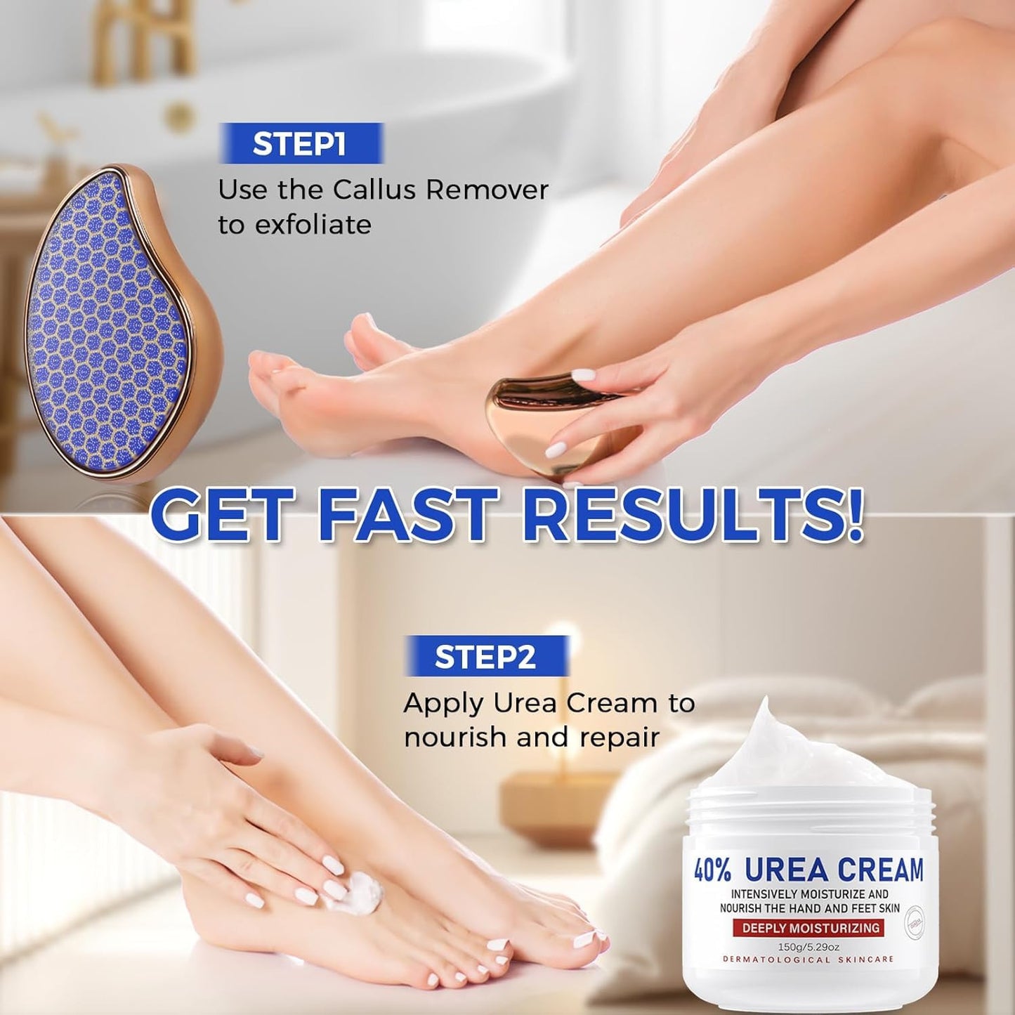 Urea Cream 40 Percent for Foot & Hand Cream with Foot Files for Dry Cracked,Urea