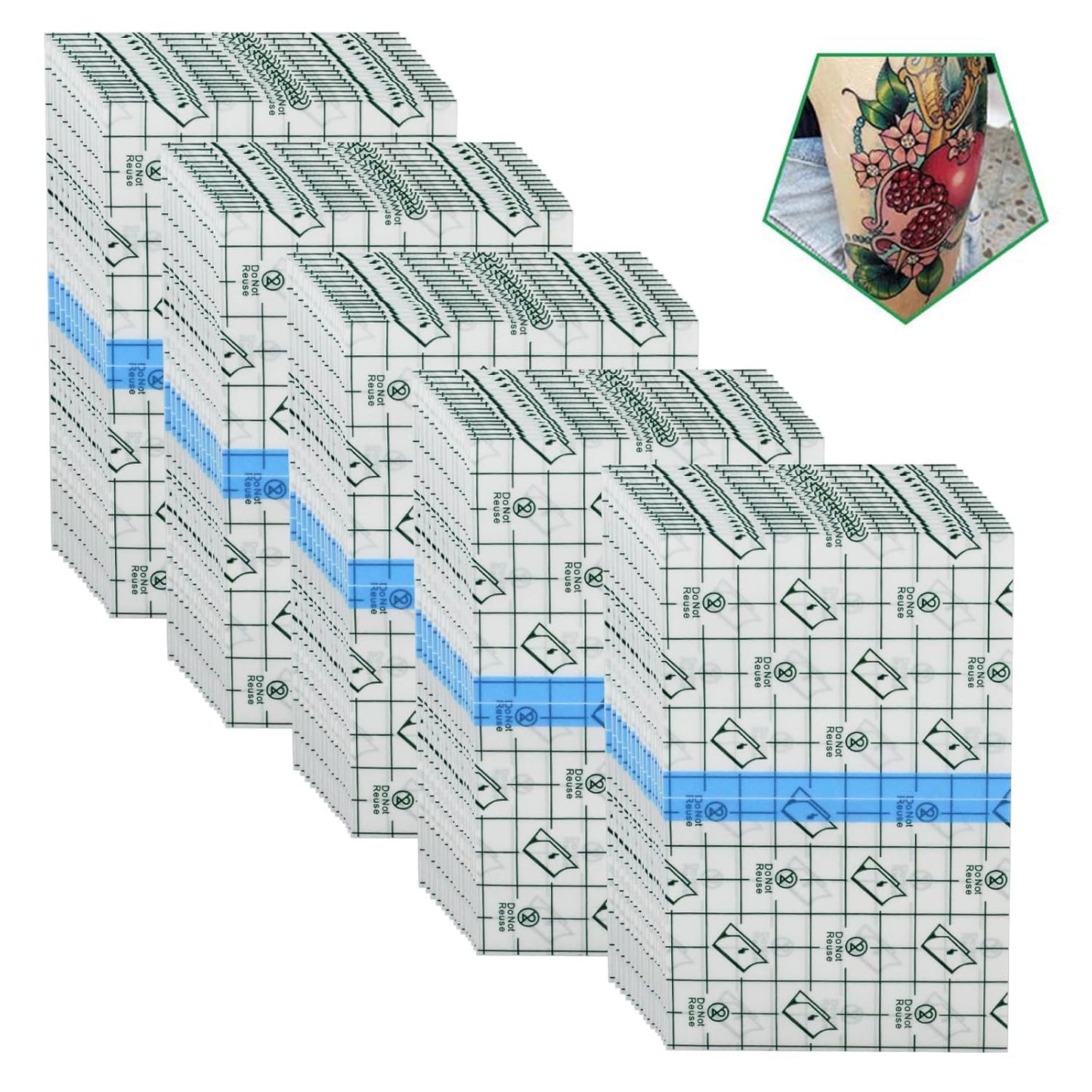 50 Pieces 4 X 6 in Stretch Waterproof Adhesive Bandages Transparent Film for Tat