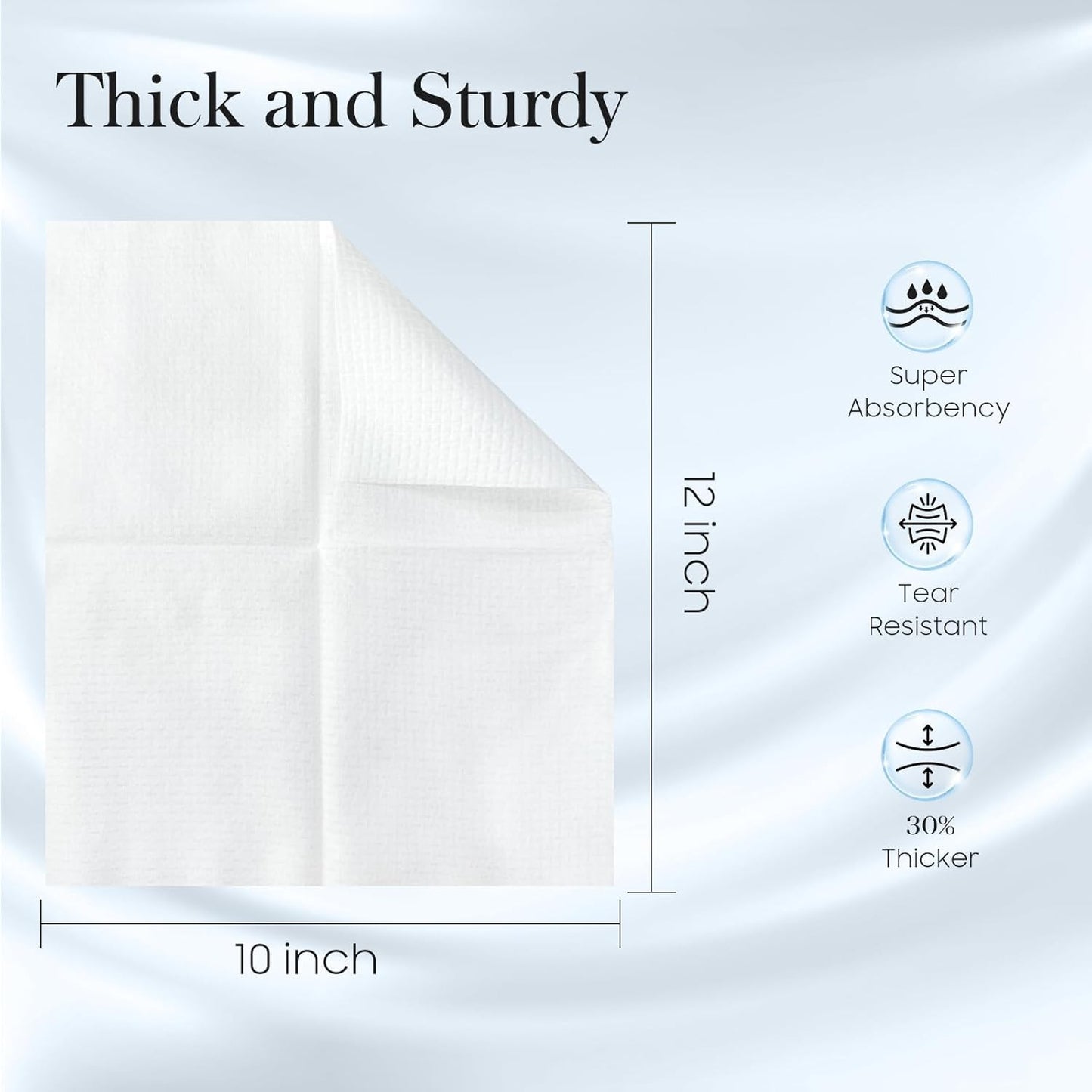 100 Count (2 Box) XL Disposable Face Towels 10” X 12”, 100% Viscose Fibre, Soft