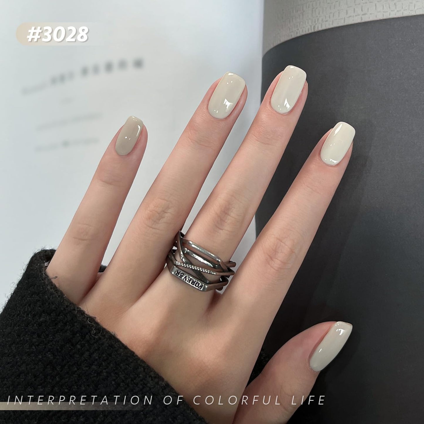 White Gel Nail Polish Set, 6 Colors Jelly Milky White Soak off UV Light Cure Gel