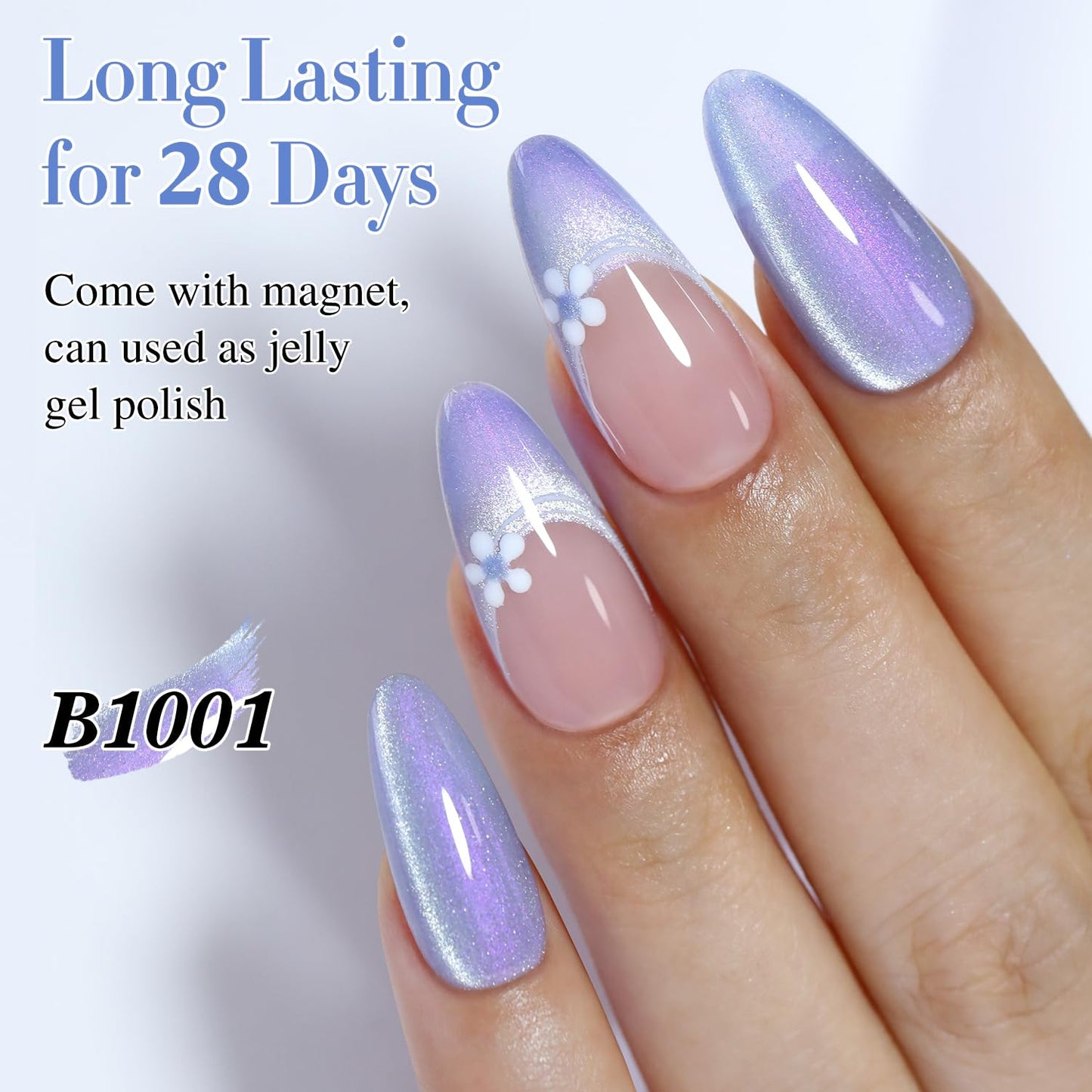 0.5 OZ Cat Eye Gel Polish with Magnet 15ML Holographic Glitter Shimmer Transluce