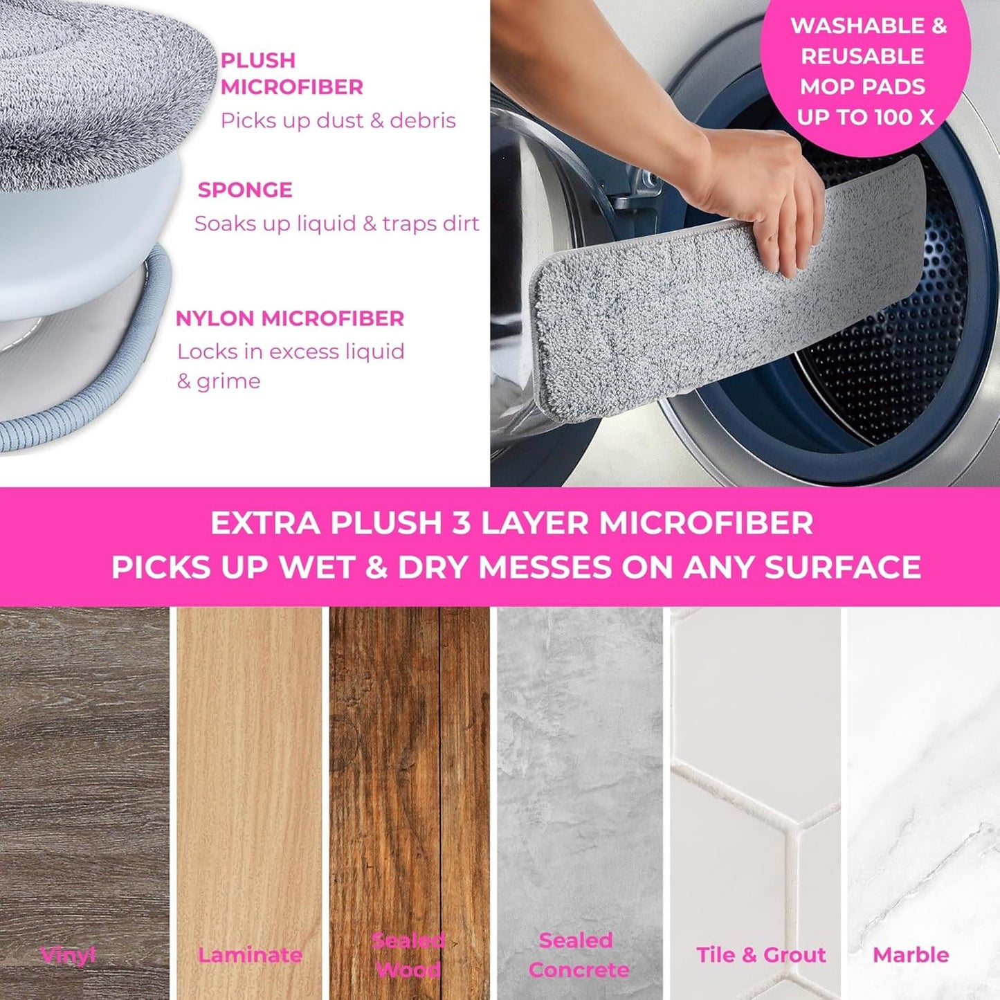 ® SPRAY-250 Multi-Surface Spray Mop with Refillable Water Bottle for Floor Clean