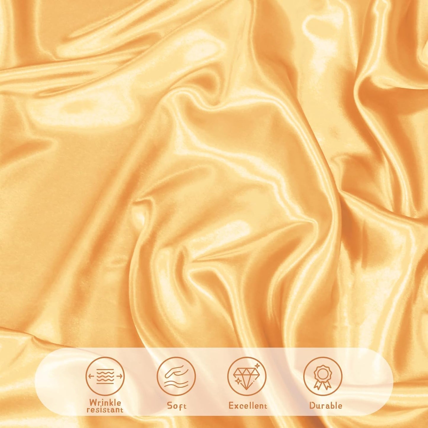 10 Pack 90 Inch Gold round Satin Tablecloths round Satin Table Cloths, Overlay S