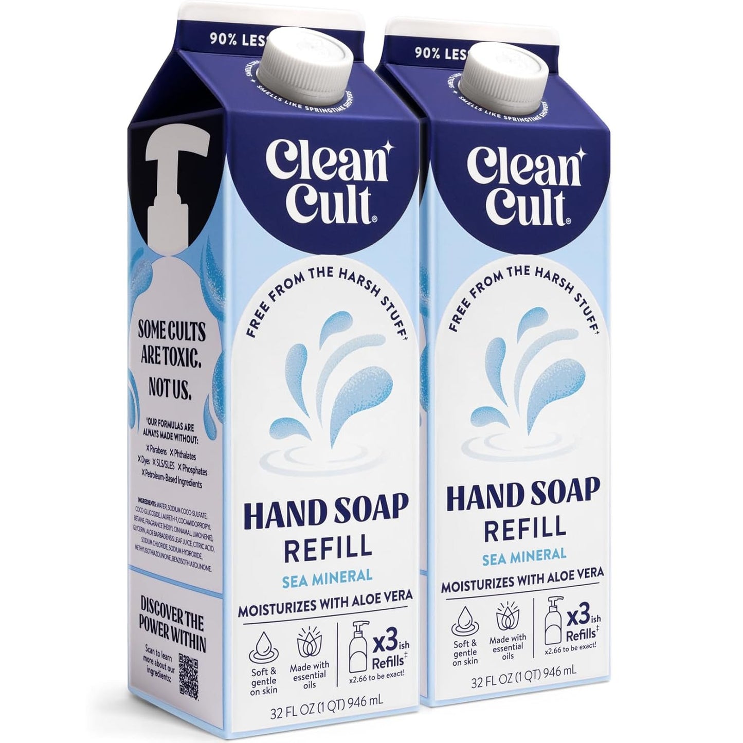 - Liquid Hand Soap Refills - Sea Minerals - Gentle on Sensitive Skin - Made with