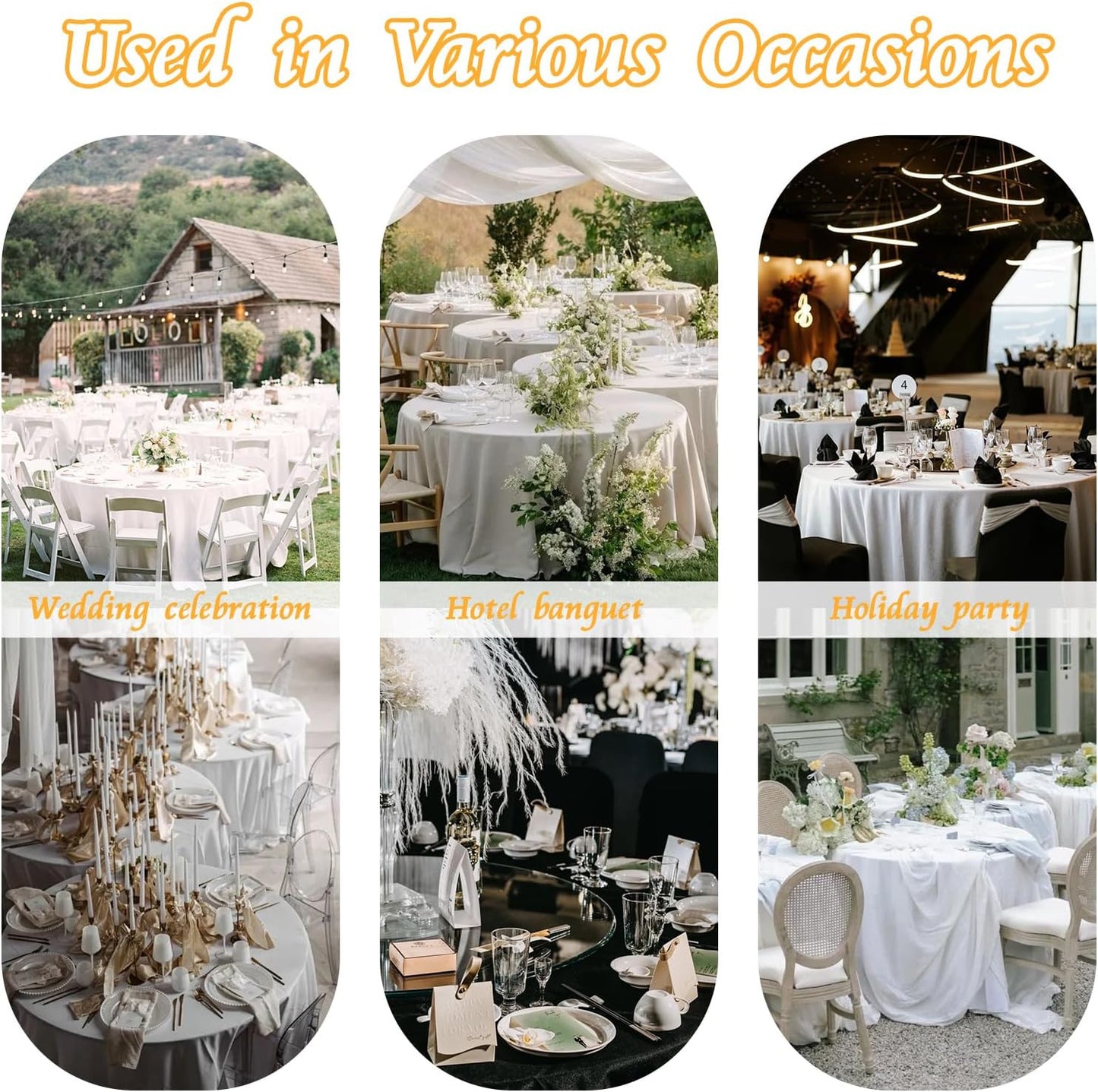 1 Pack round Table Cloths 90 Inch, Gold Overlay round Satin Table Cover, Silky S