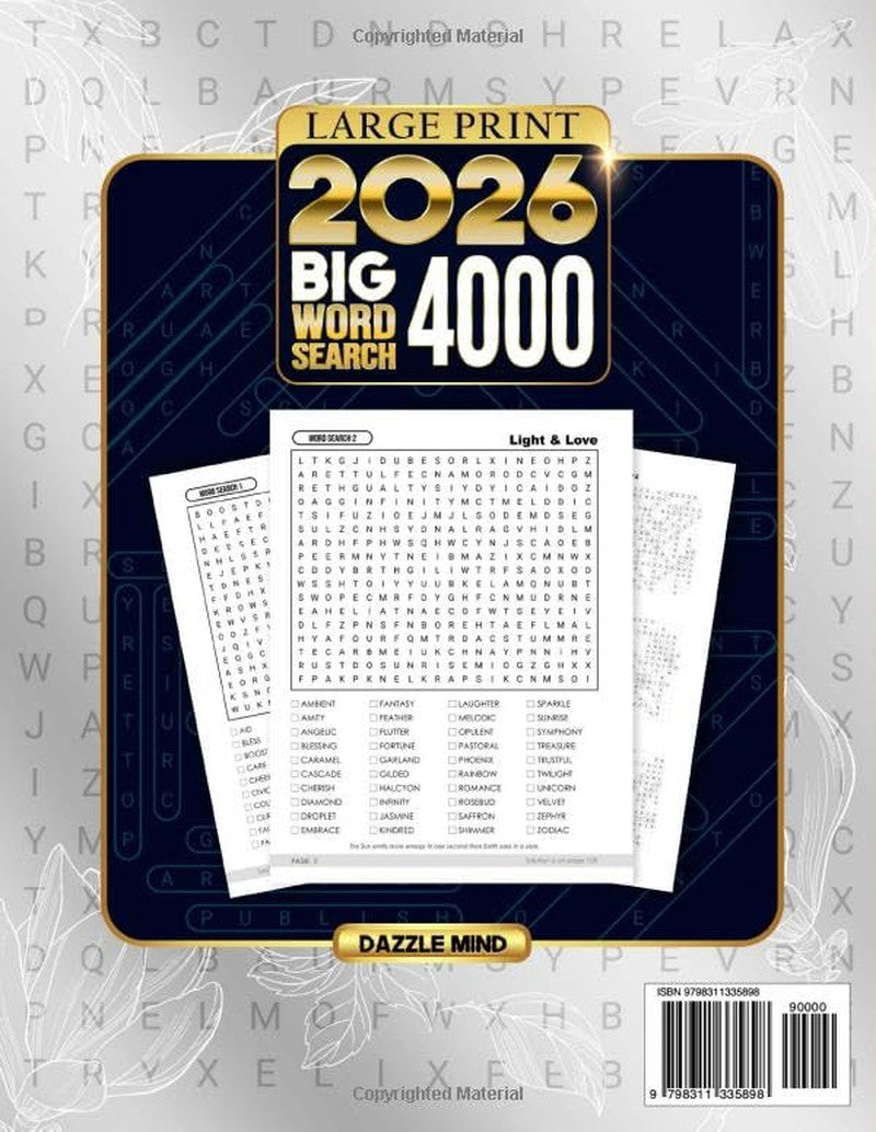 Word Search Books for Adults Large Print Puzzle: Big Word Find Puzzles for Adult