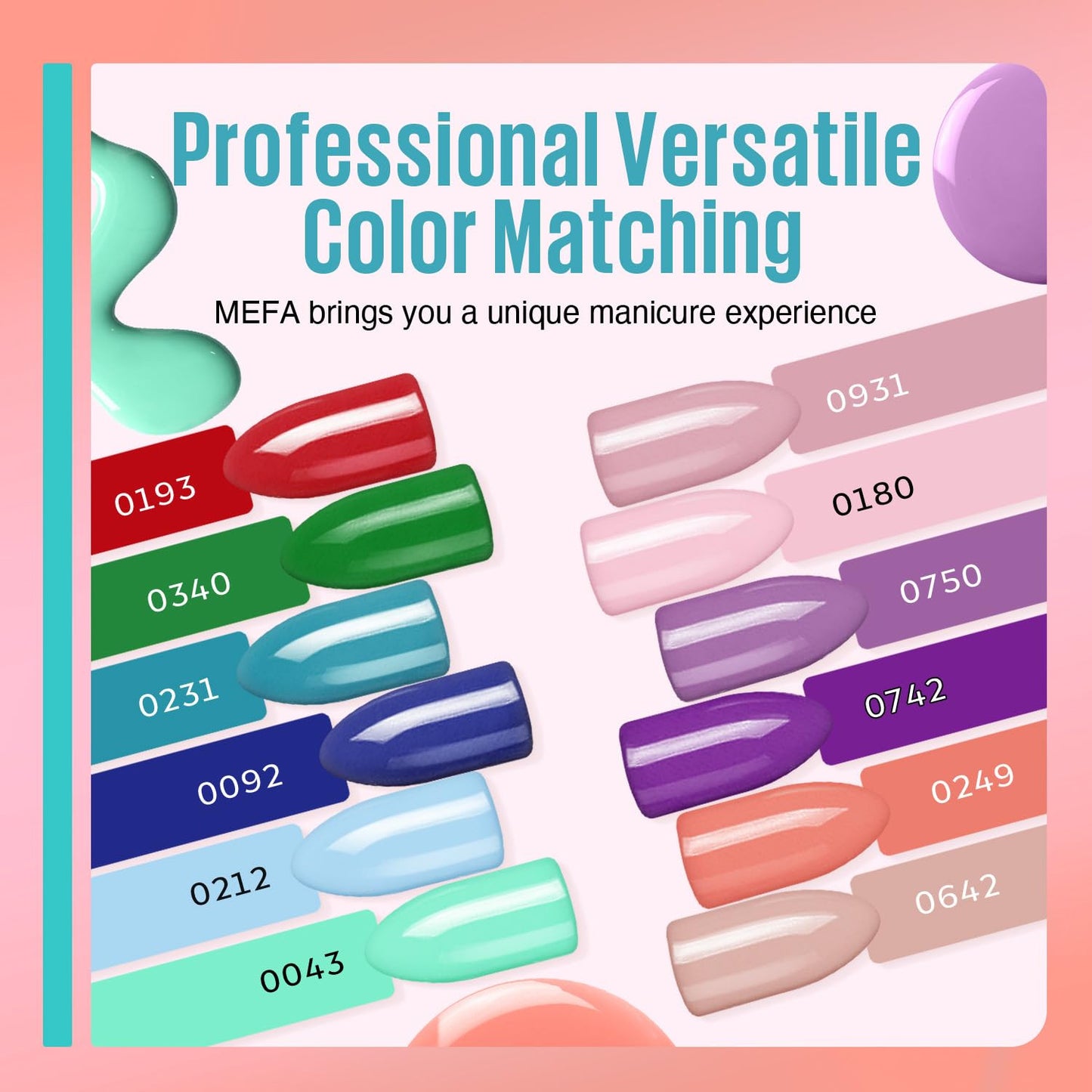 19 Pcs Gel Nail Polish Kit with U V Light, 12 Colors All Seasons Soak off Gel Po