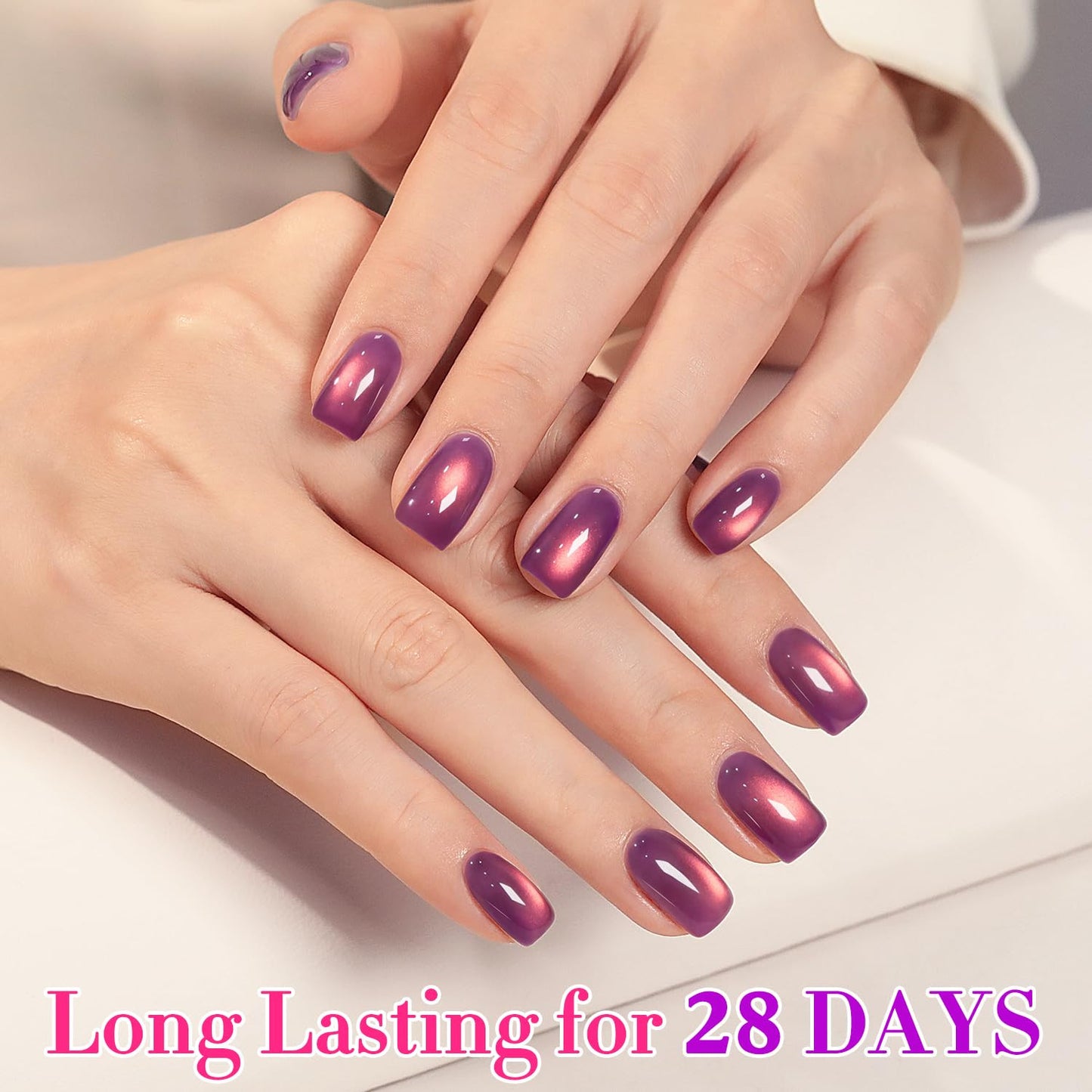 0.5 OZ Cat Eye Gel Polish with Magnet 15ML Holographic Glitter Shimmer Transluce