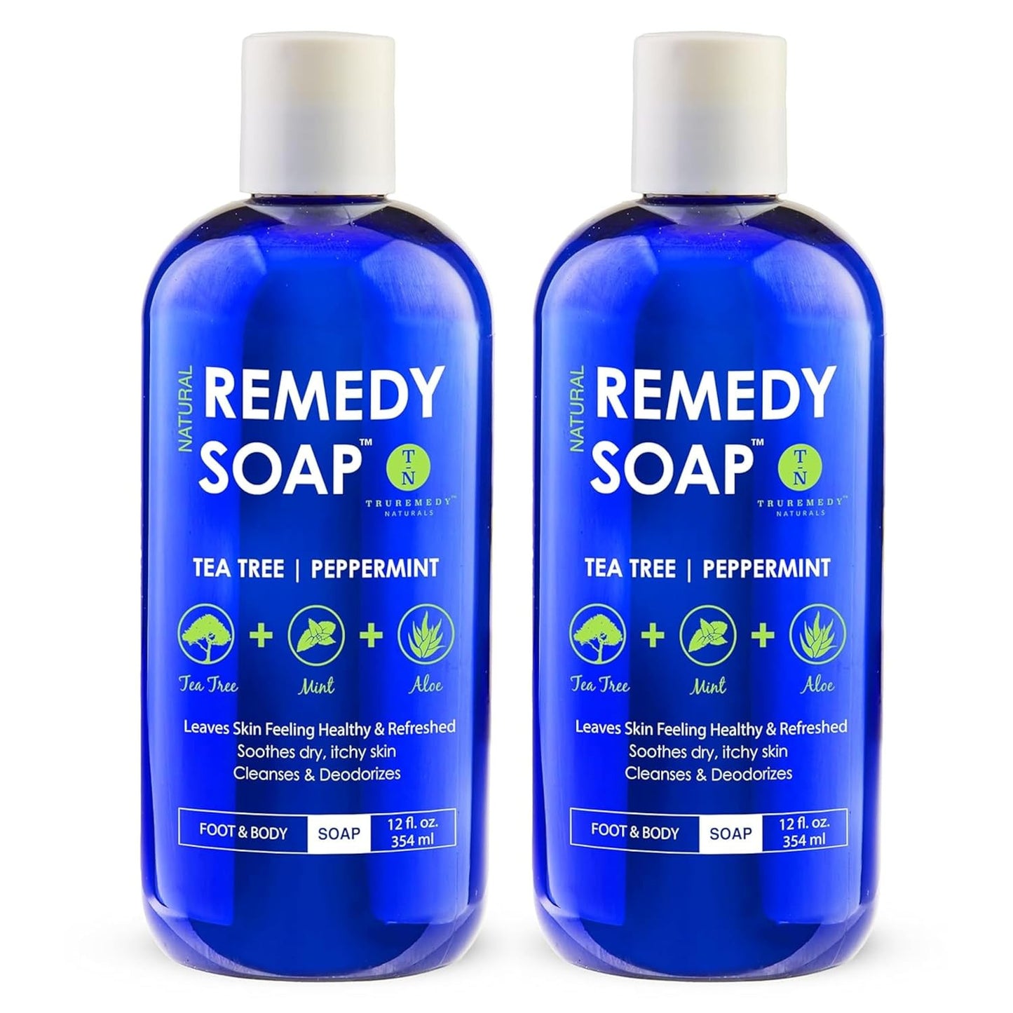 12Oz Tea Tree Oil Body Wash - Pack of 2 - Tea Tree Soap with Aloe and Peppermint