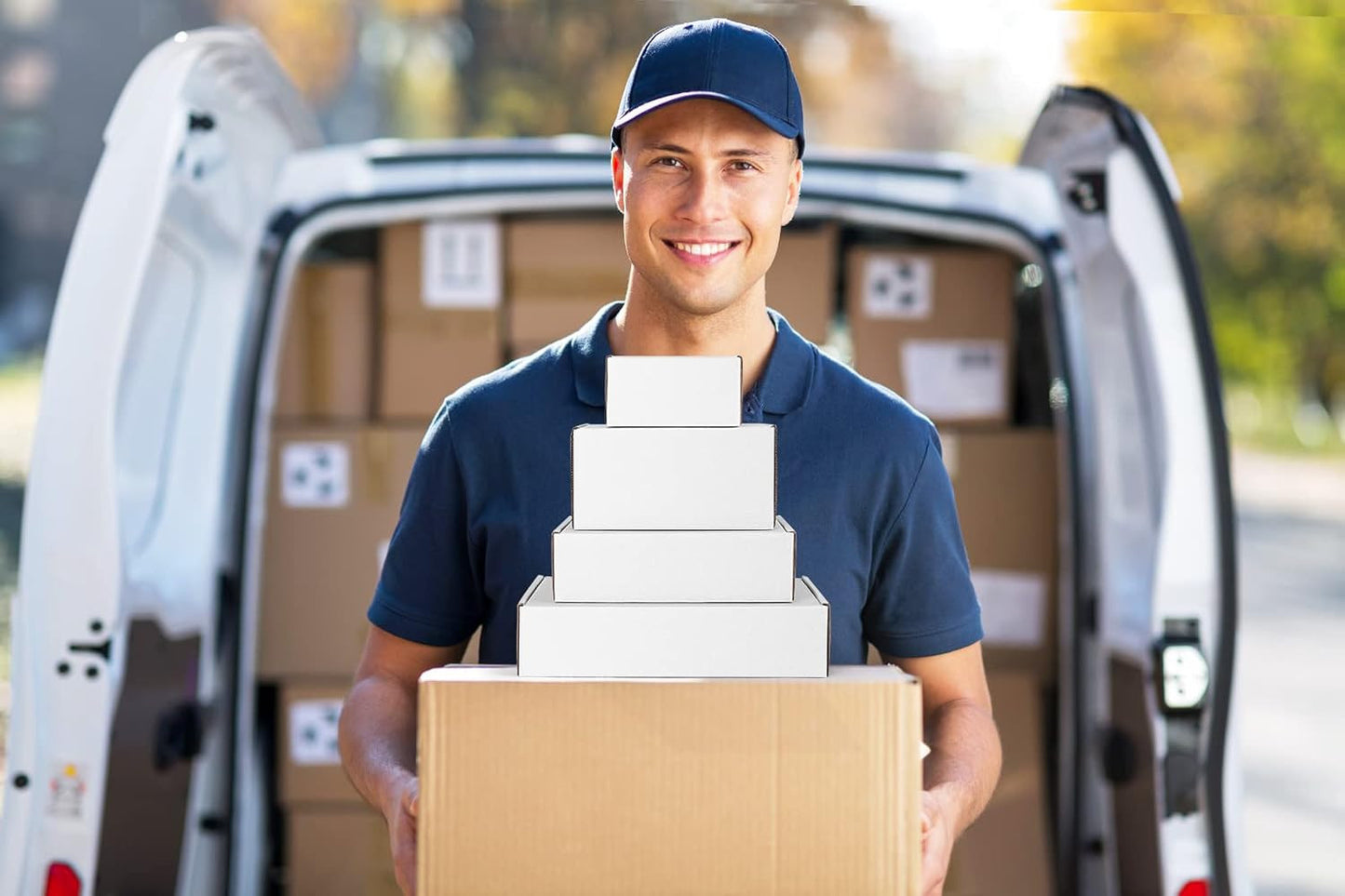 7X5X2 Shipping Boxes Small Corrugated Cardboard Box - 25 Pack White Mailing Boxe