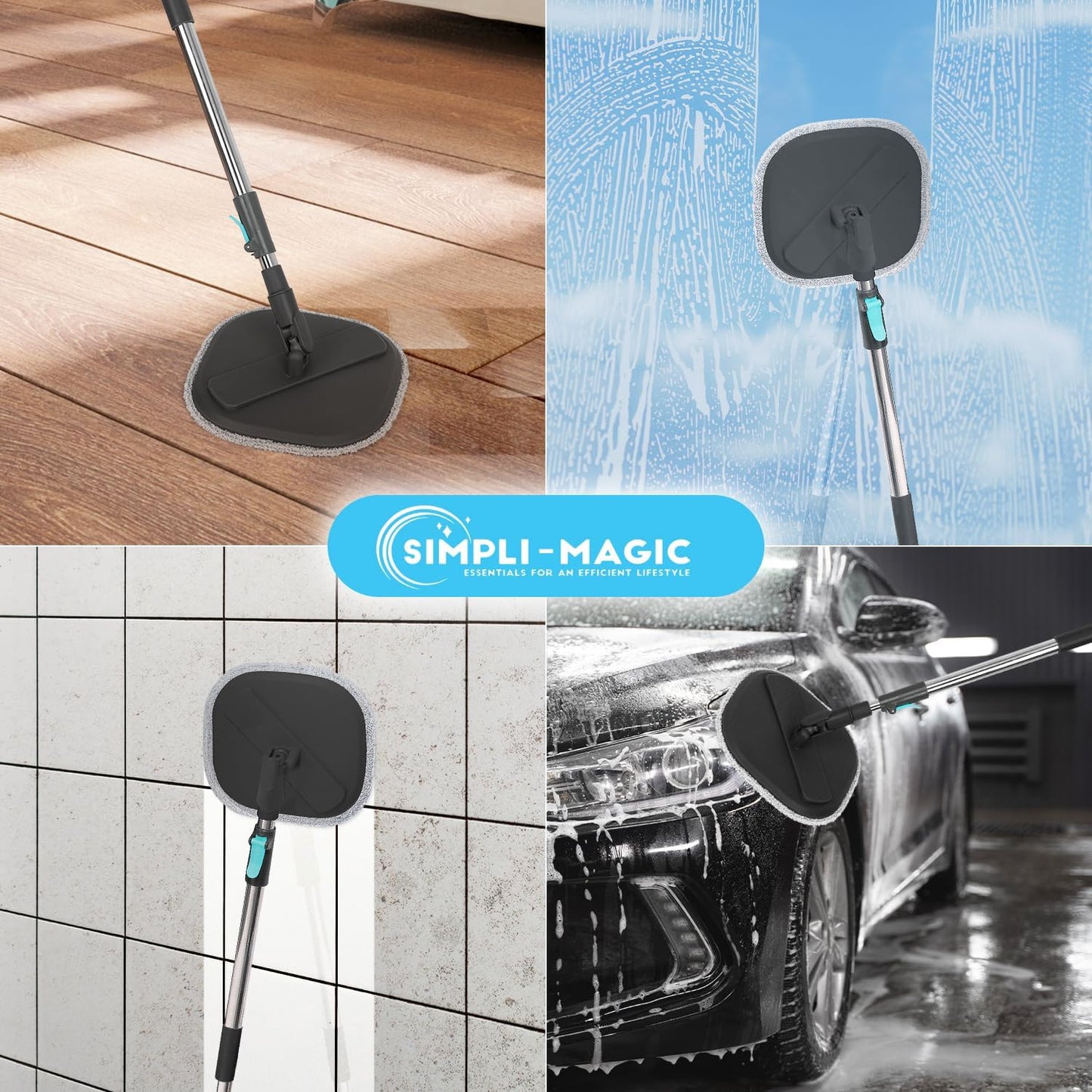360° Square Spin Mop and Bucket System – Dual Compartment, Separate Clean & Dirt