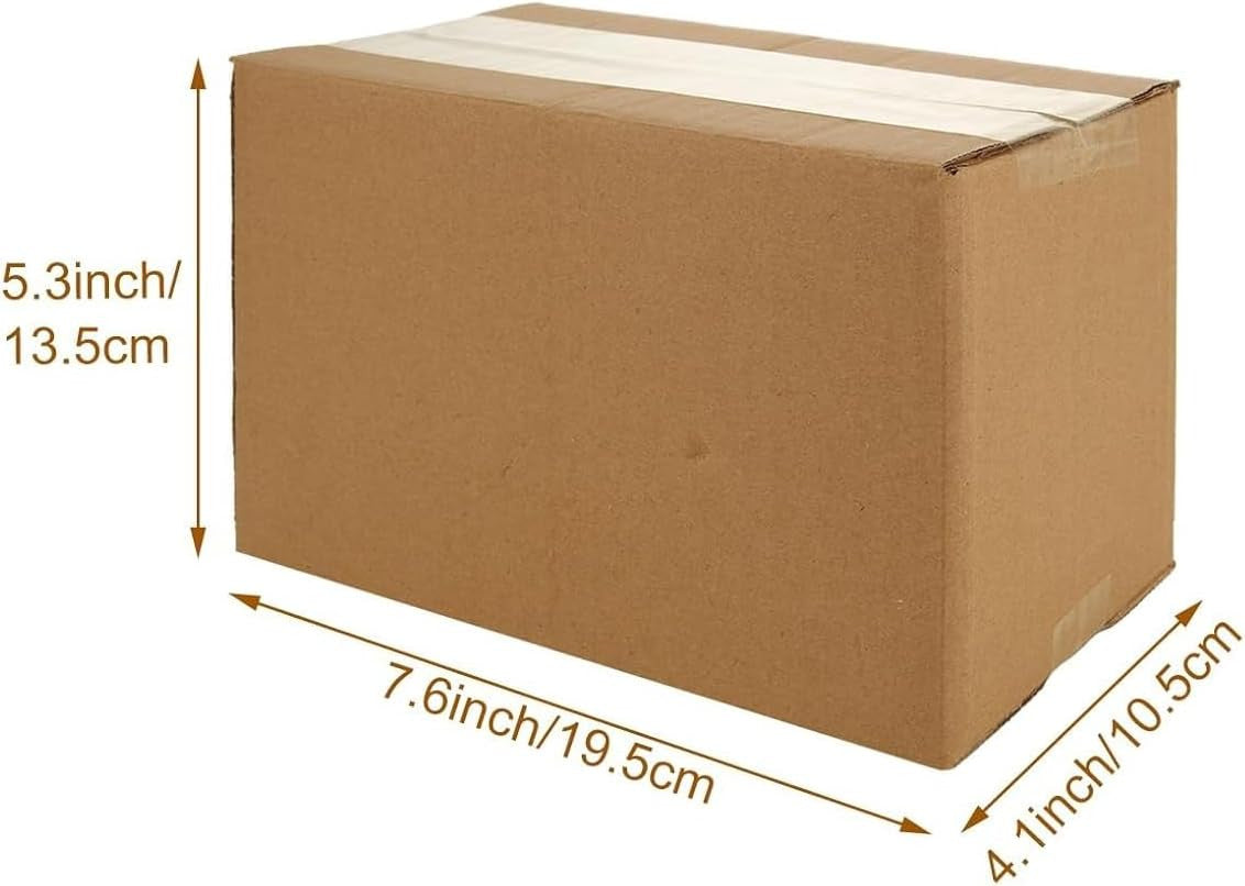25 Packs Small Shipping Boxes 7X5X4 Inches, Kraft Corrugated Cardboard Boxes, fo