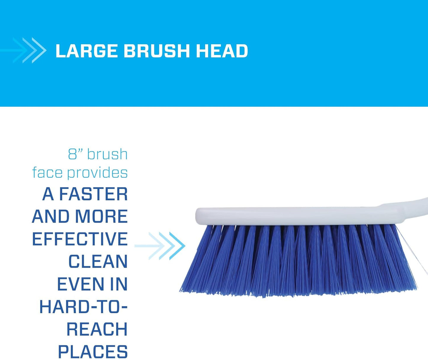 12" Multi-Purpose Counter Brush with Comfort Grip Handle, Blue/White