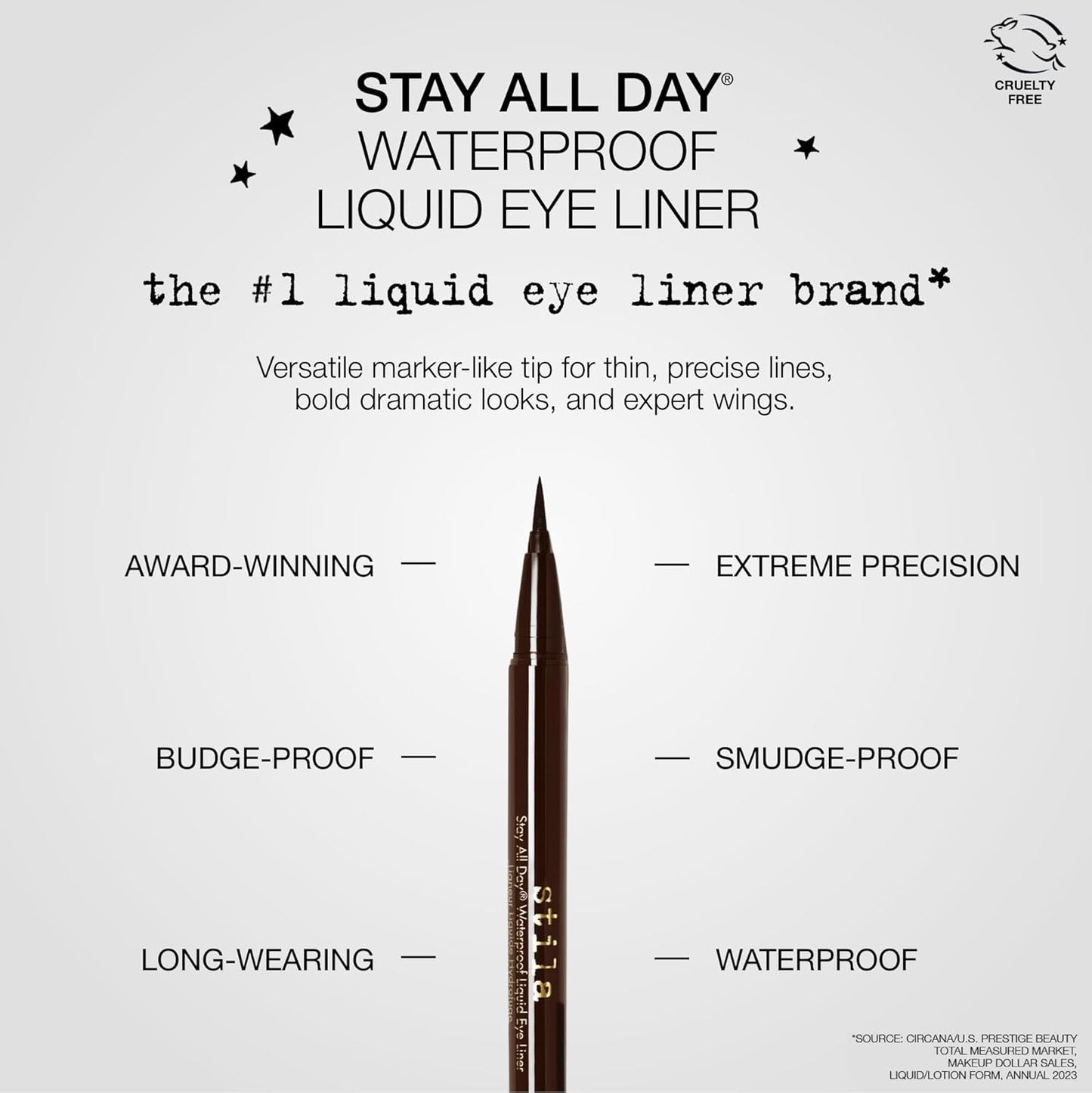 Waterproof Liquid Eye Liner, Stay All Day Makeup with Fine Brush Tip Lasting Sat