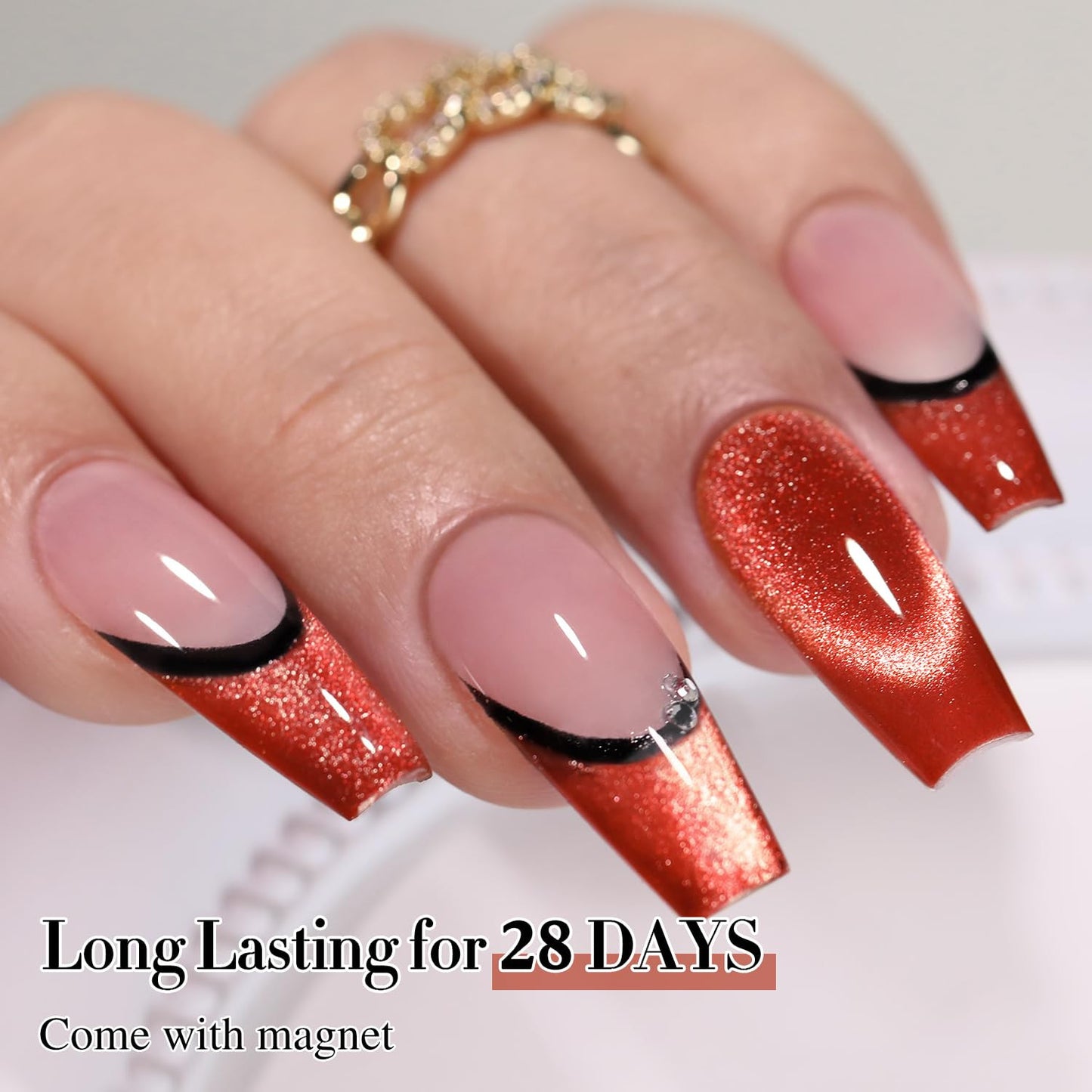 0.5 OZ Cat Eye Gel Polish with Magnet 15ML Holographic Glitter Shimmer Transluce