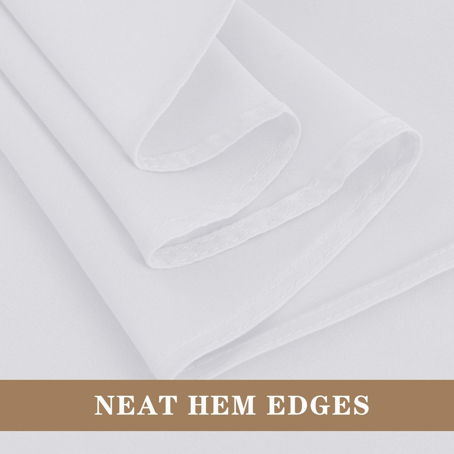 6 Pack White round Tablecloths - 120 Inches in Diameter - Stain Resistant and Wa