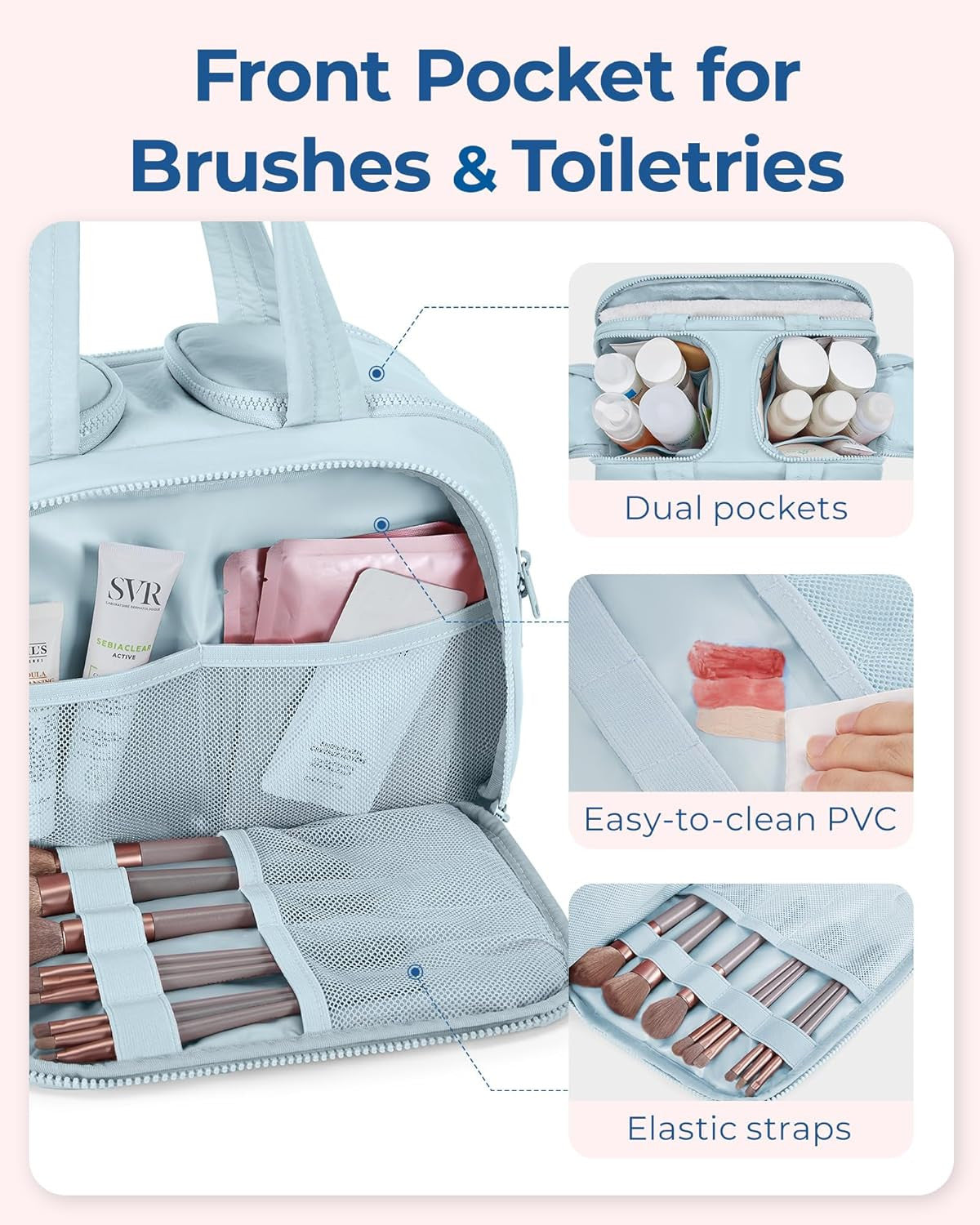 Travel Toiletry Bag, Lightweight Large Wide-Open Travel Bag for Women, Puffy Cos