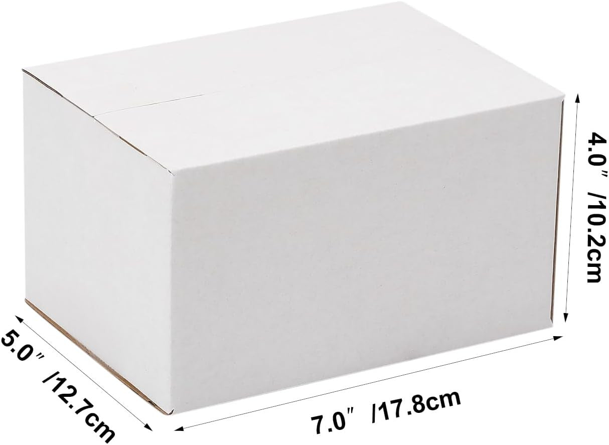 7X5X4 Shipping Boxes Set of 40, Kraft Corrugated Cardboard White Box Small Busin