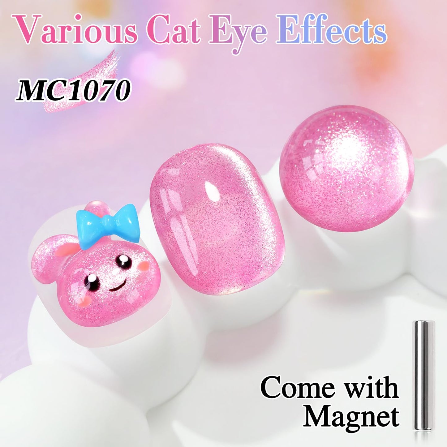 0.5 OZ Cat Eye Gel Polish with Magnet 15ML Holographic Glitter Shimmer Transluce