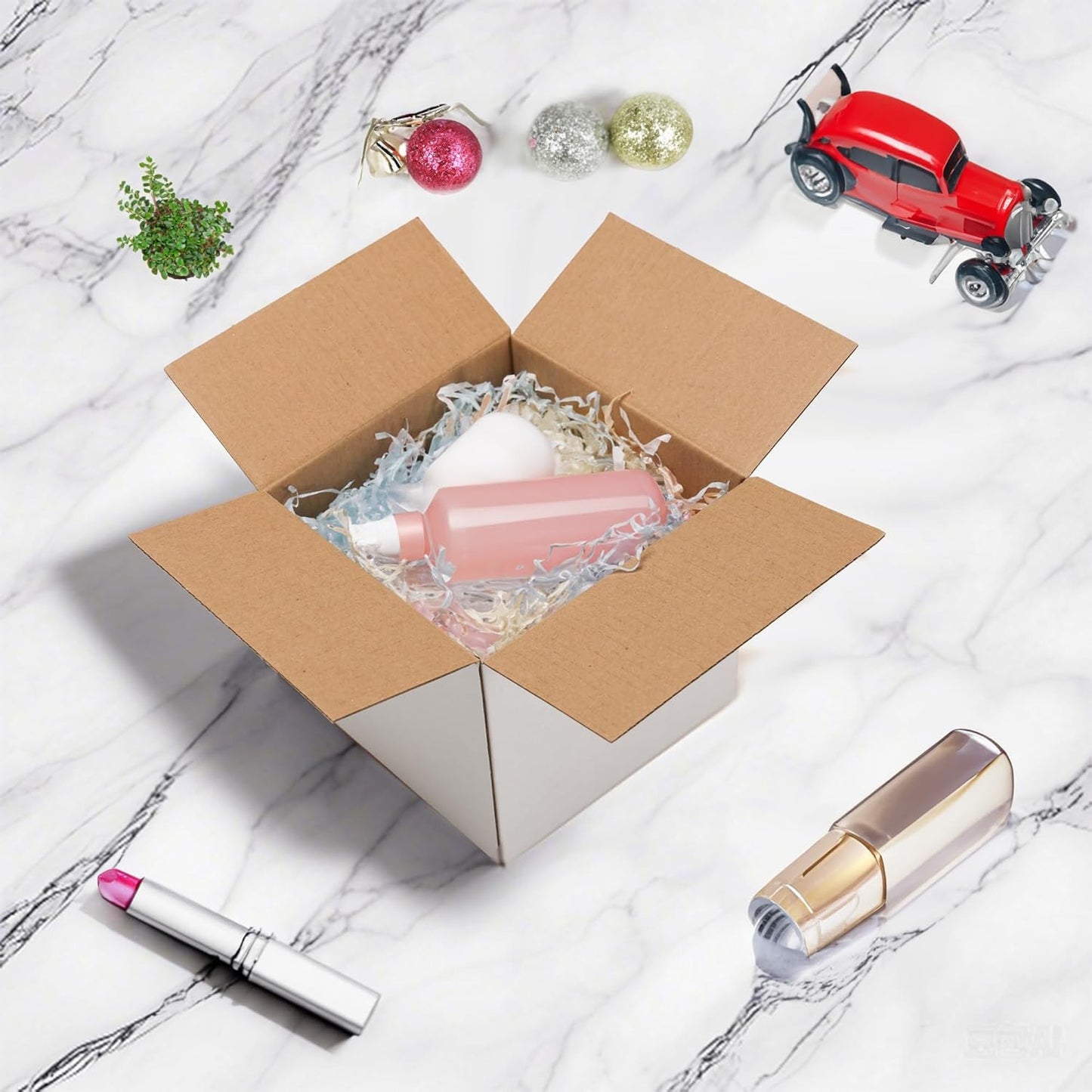 40 Pack 7X7X6 Shipping Boxes for Small Business, White Corrugated Cardboard Smal