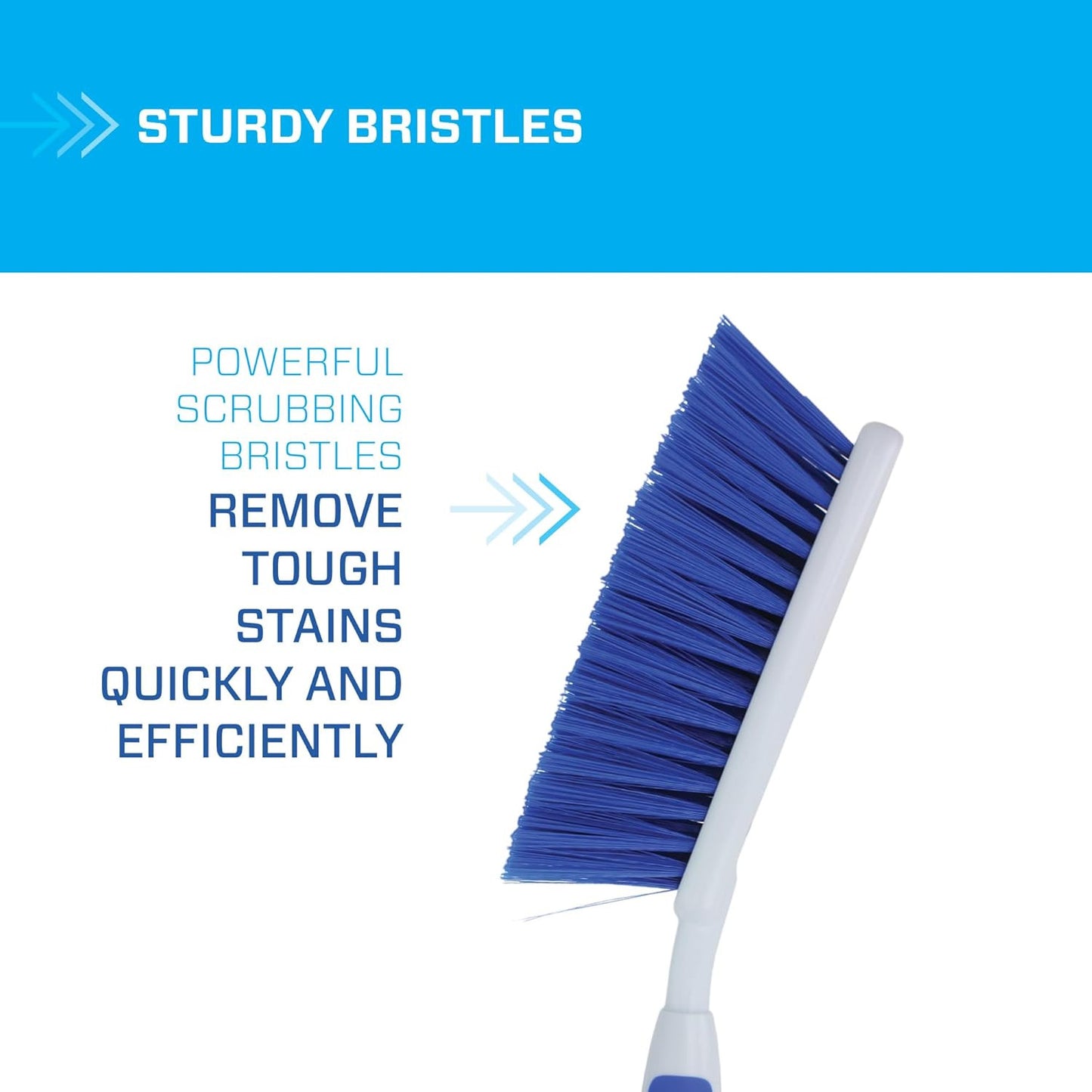 12" Multi-Purpose Counter Brush with Comfort Grip Handle, Blue/White