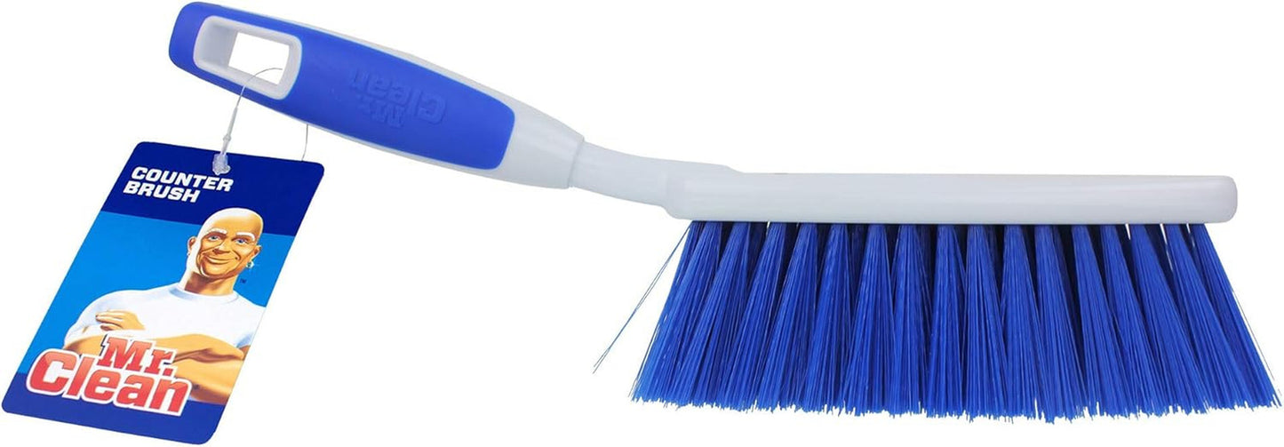12" Multi-Purpose Counter Brush with Comfort Grip Handle, Blue/White