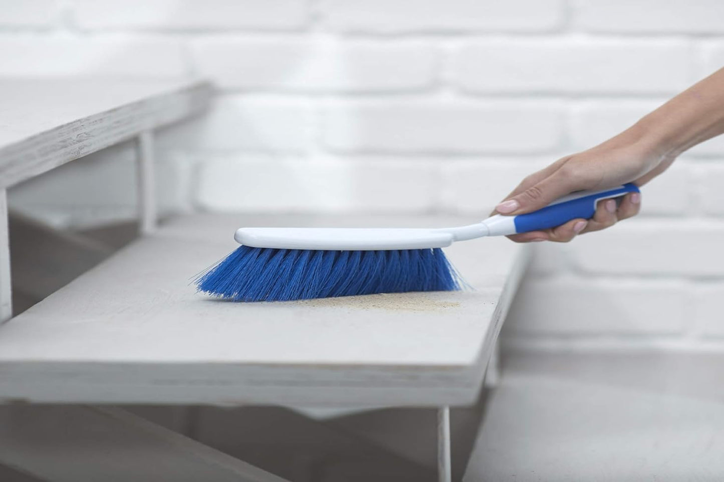 12" Multi-Purpose Counter Brush with Comfort Grip Handle, Blue/White